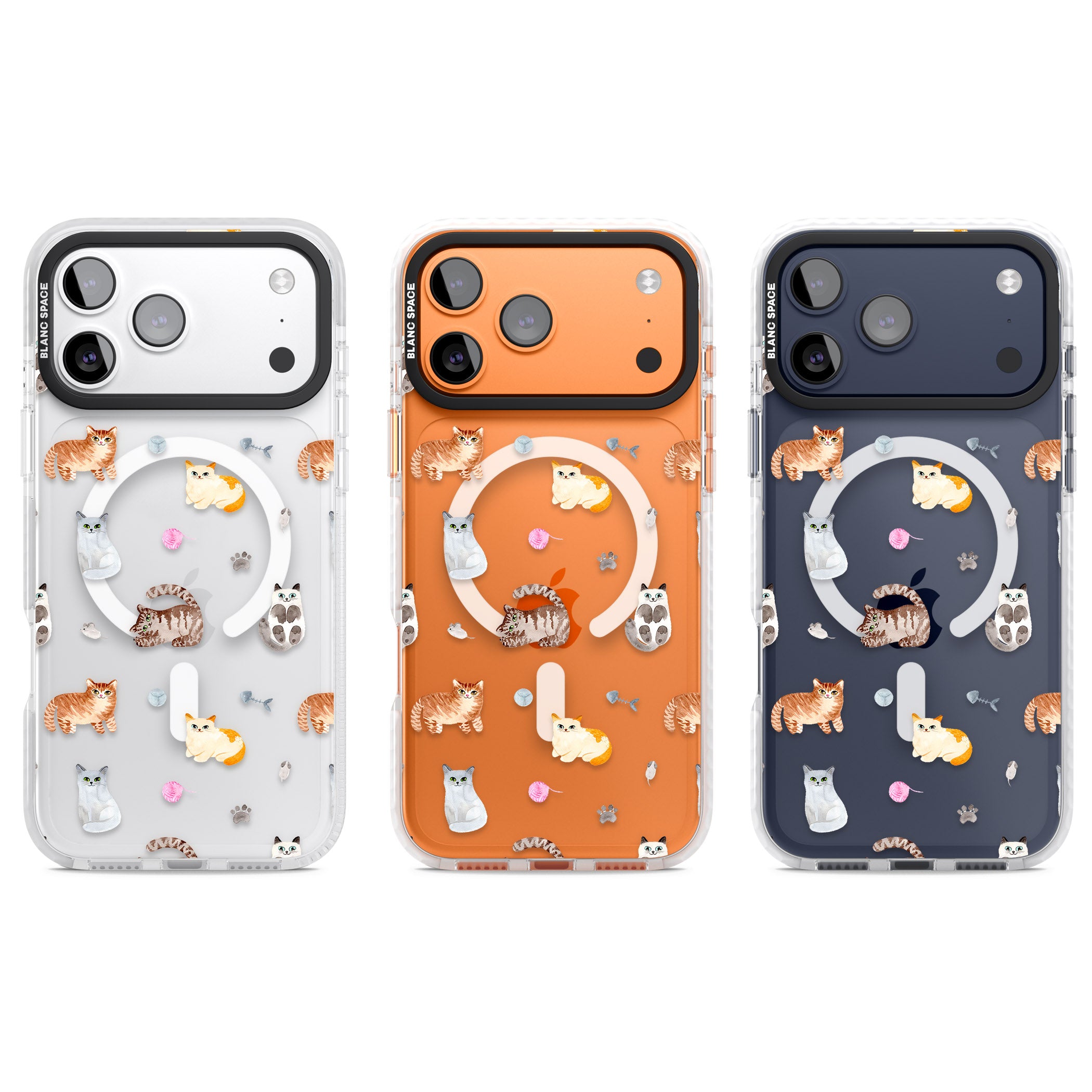 Playful Cats iPhone 17 Pro Impact Pro Clear Phone Case APT Impact Protection