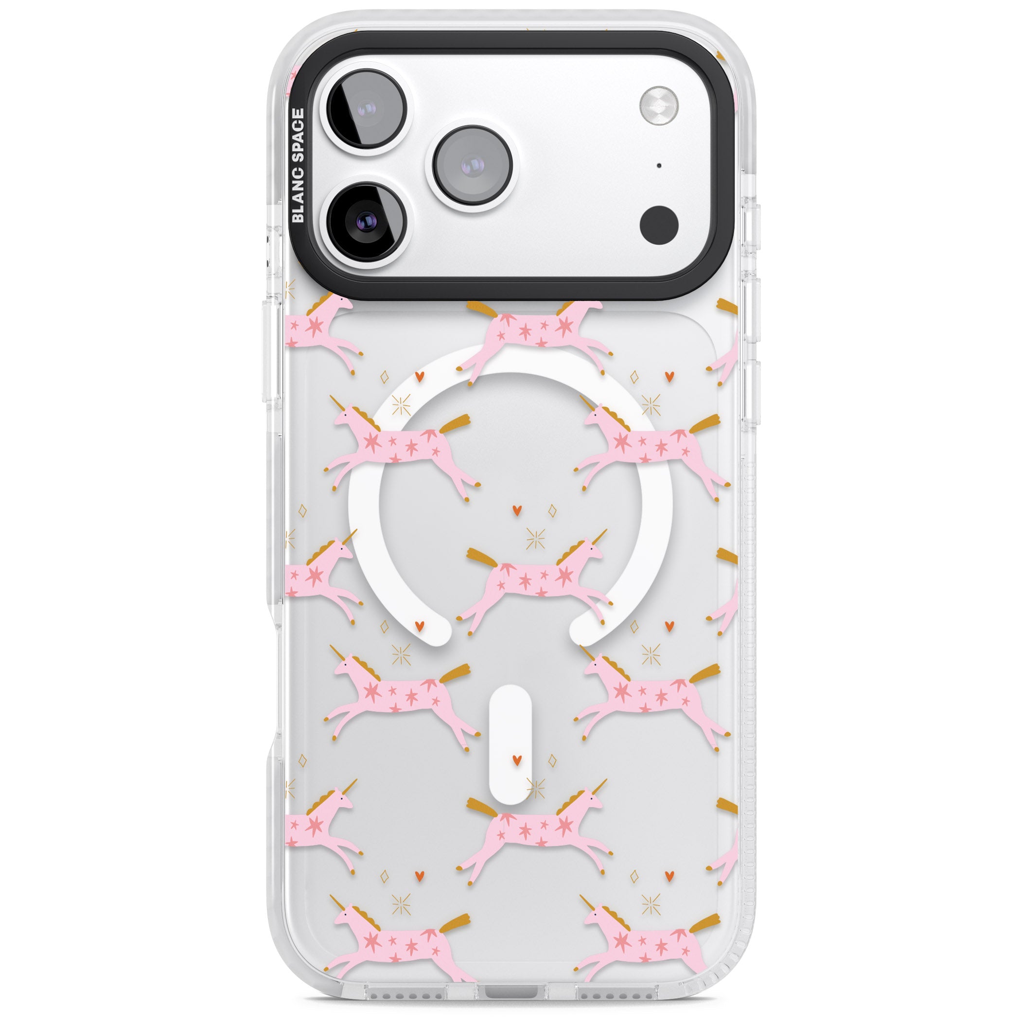 Pink Unicorn iPhone 17 Pro Impact Pro Clear Phone Case