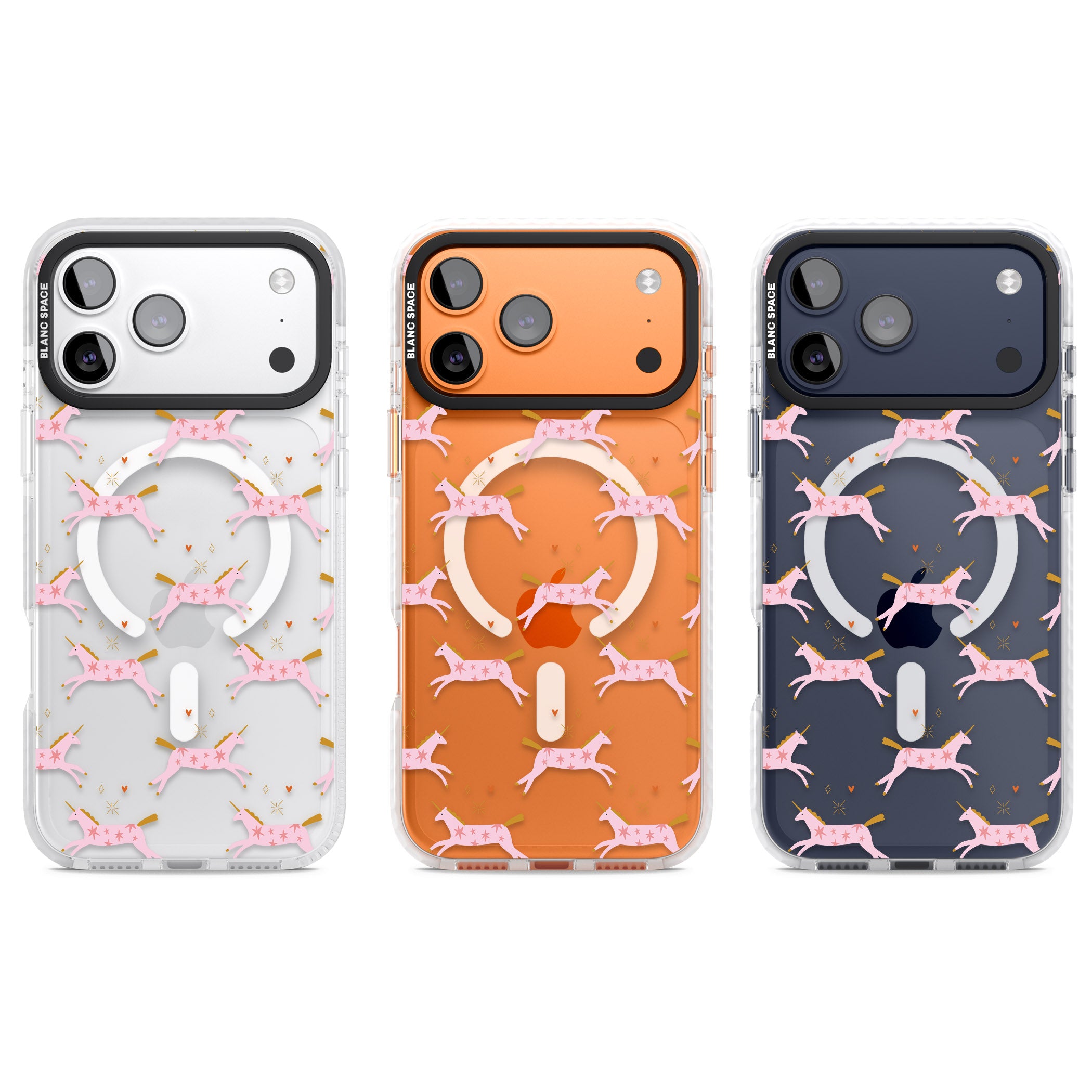 Pink Unicorn iPhone 17 Pro Impact Pro Clear Phone Case APT Impact Protection
