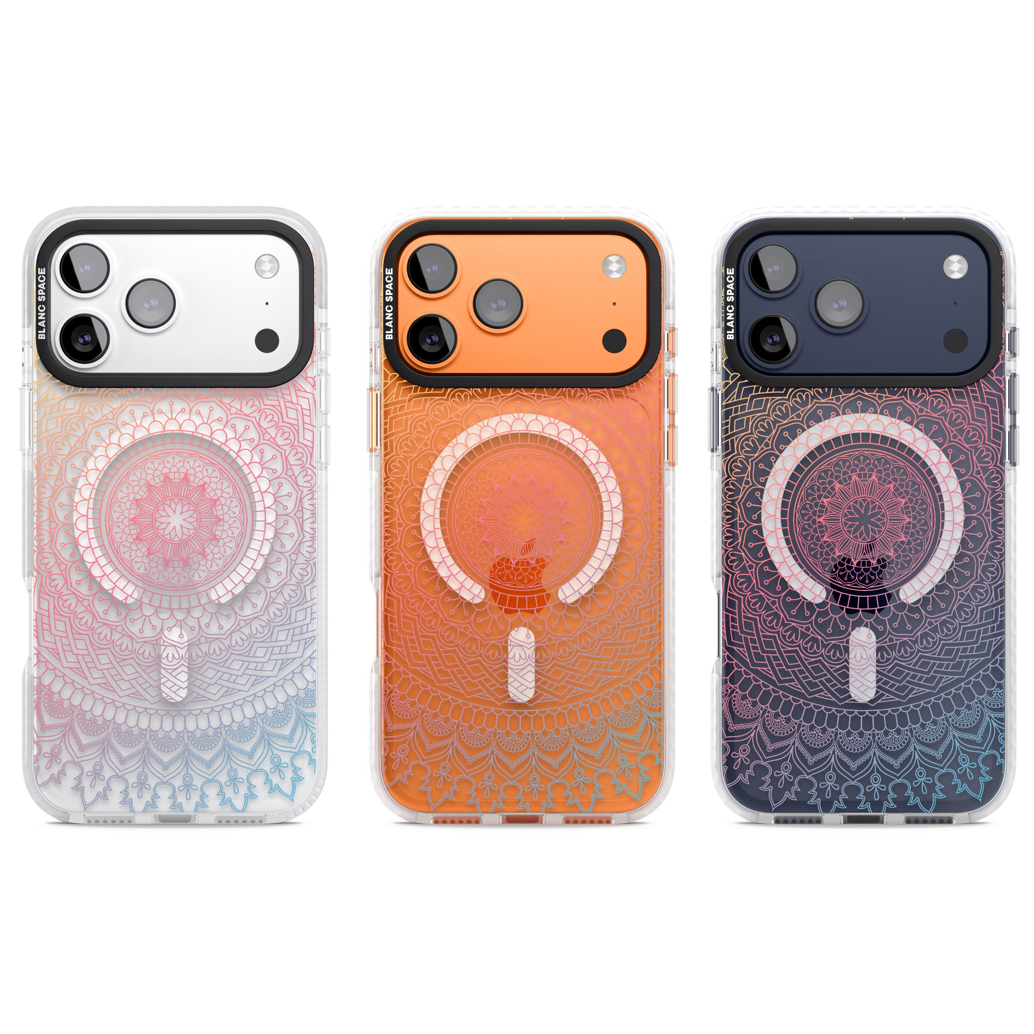 Rainbow Mandala iPhone 17 Pro Impact Pro Clear Phone Case APT Impact Protection