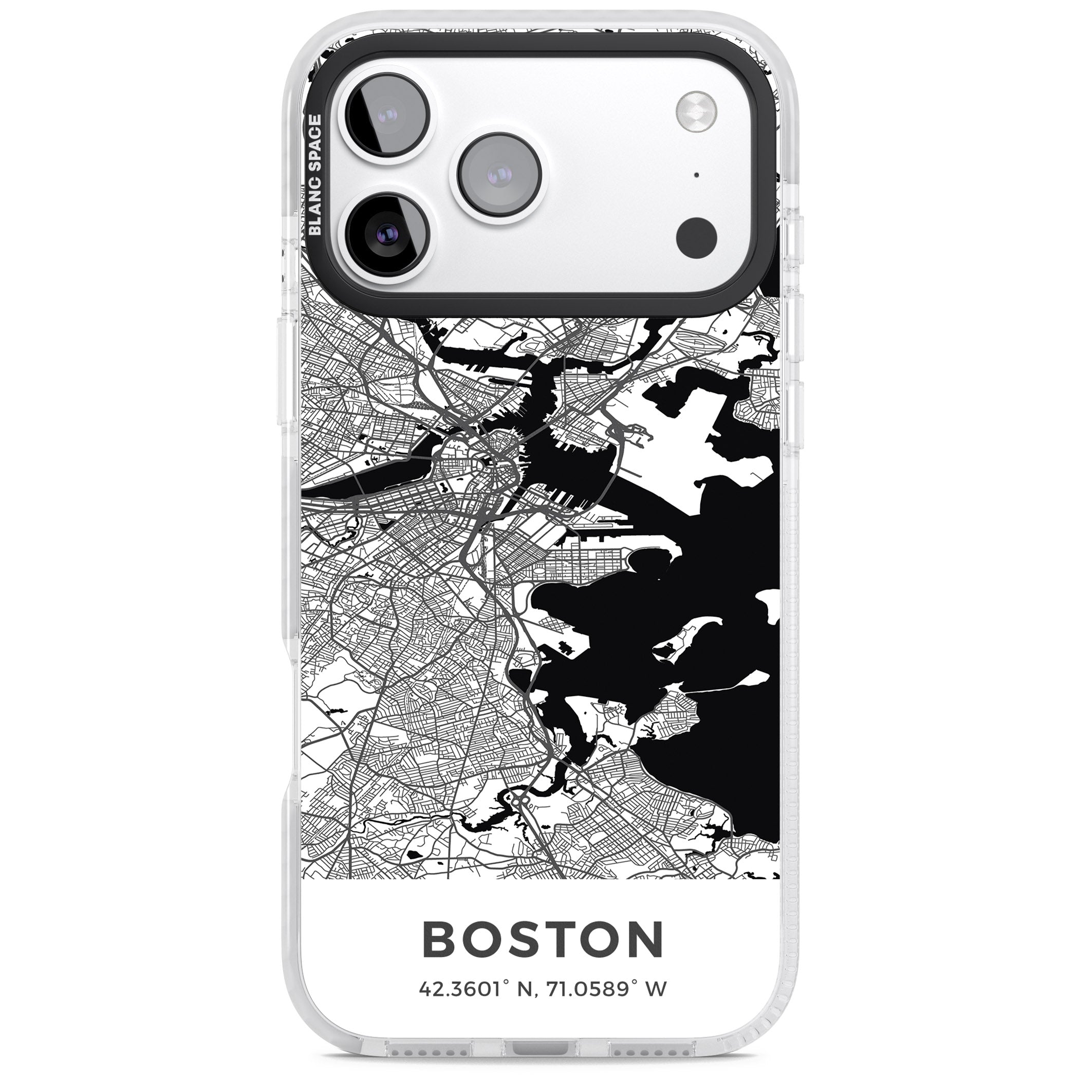 Boston Map iPhone 17 Pro Impact Pro Clear Phone Case
