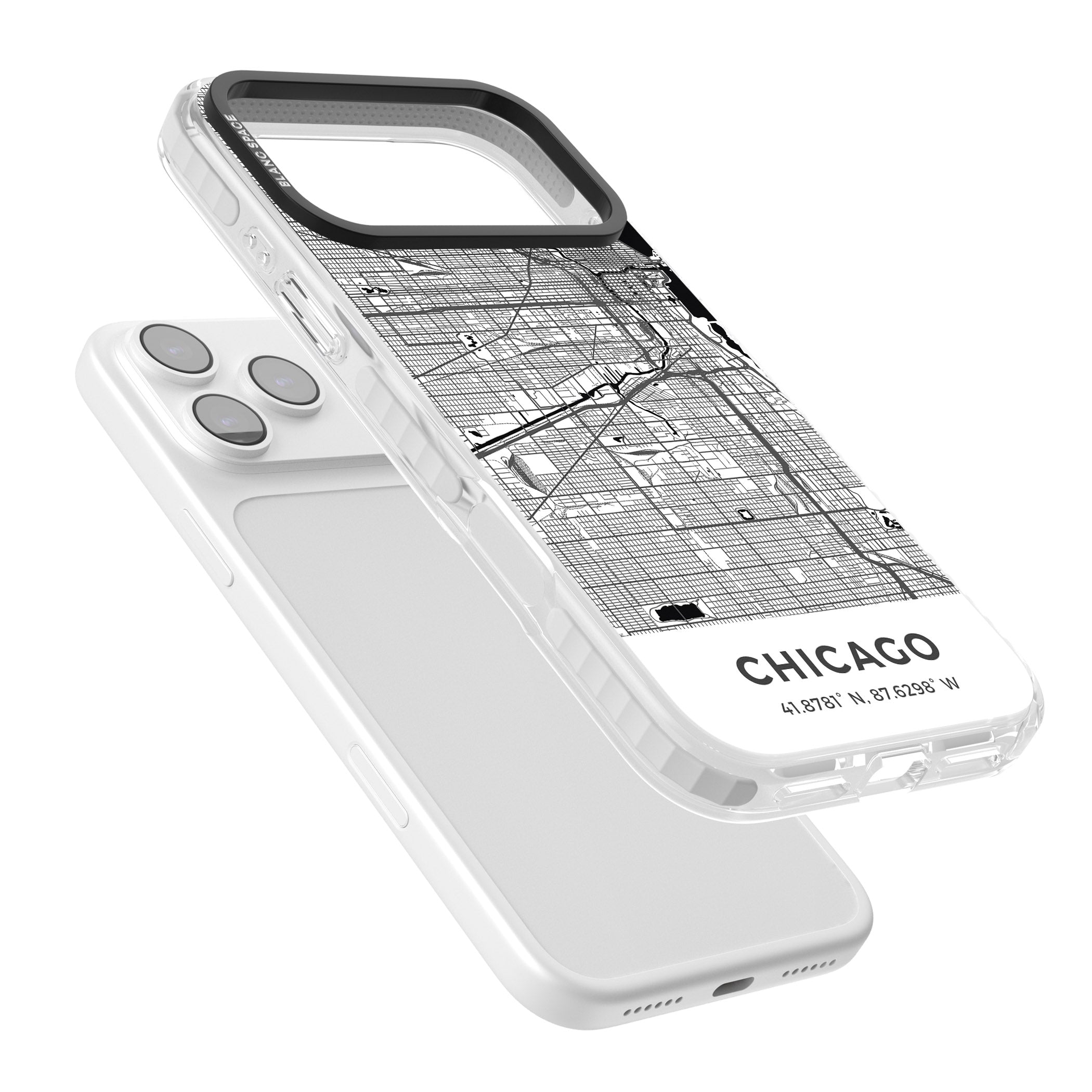 Chicago Map iPhone 17 Pro Impact Pro Clear Phone Case Colours