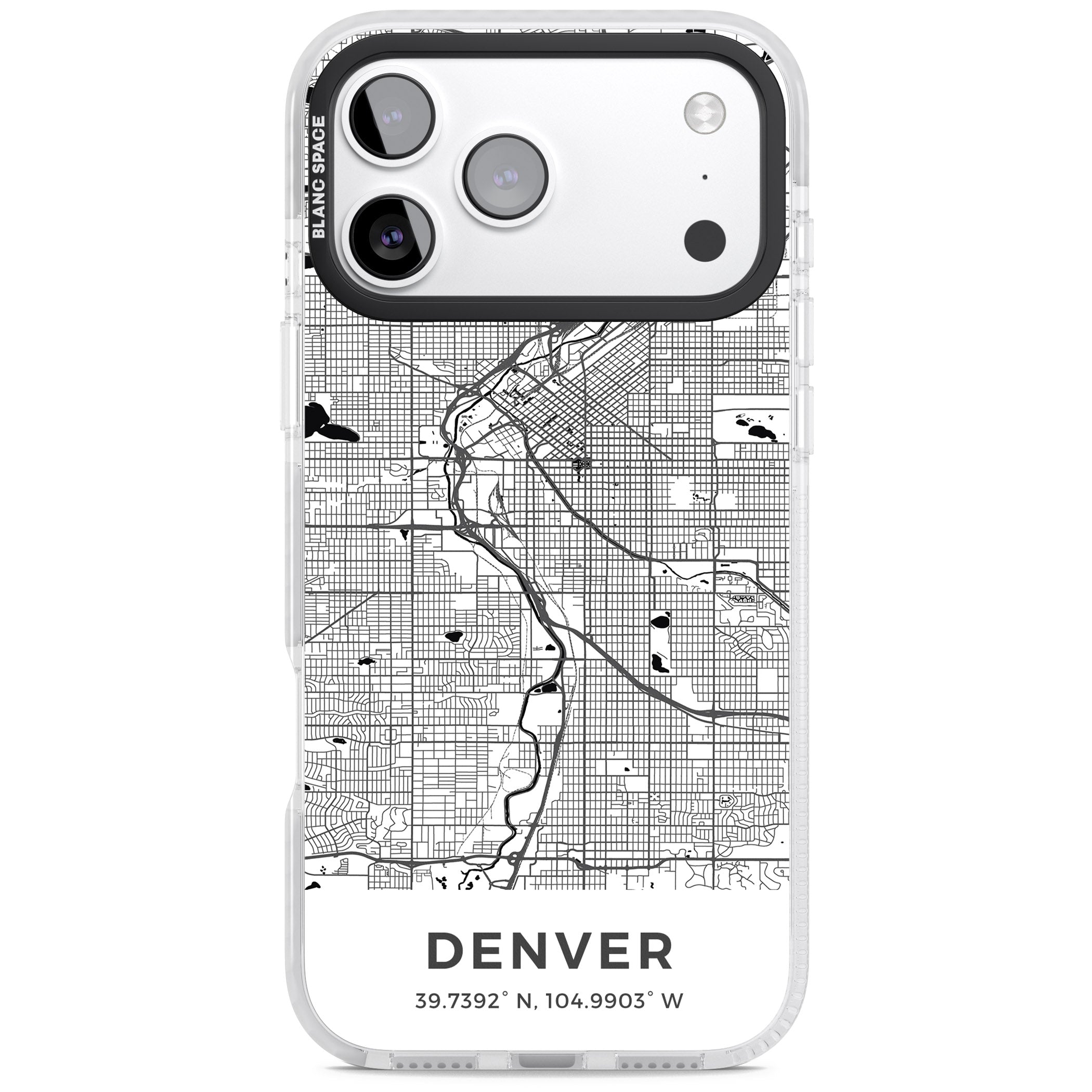 Denver Map iPhone 17 Pro Impact Pro Clear Phone Case