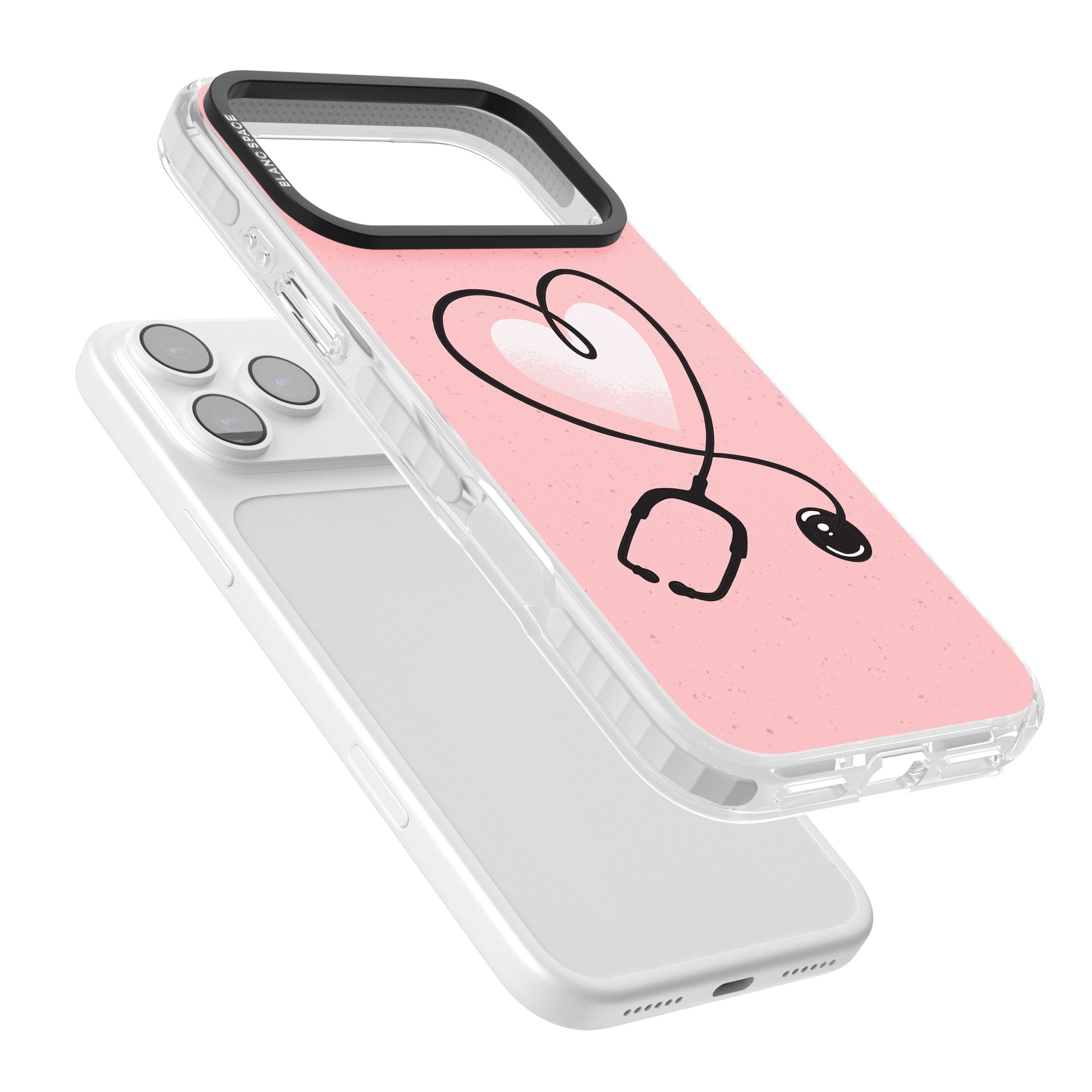 Stethoscope Heart iPhone 17 Pro Impact Pro Clear Phone Case Colours