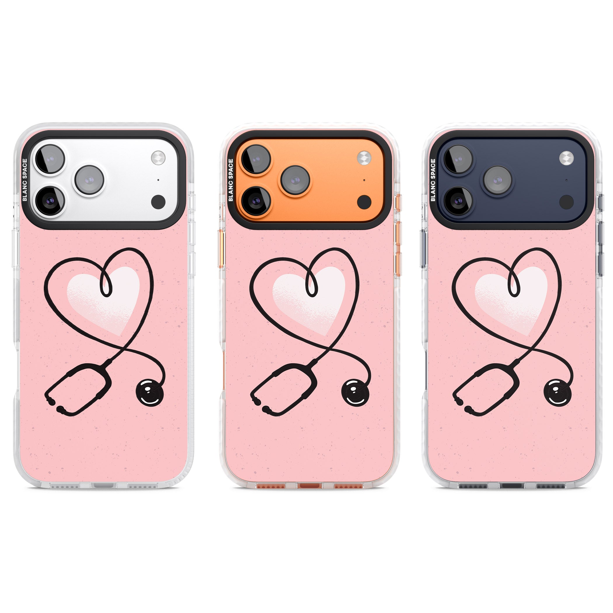 Stethoscope Heart iPhone 17 Pro Impact Pro Clear Phone Case APT Impact Protection