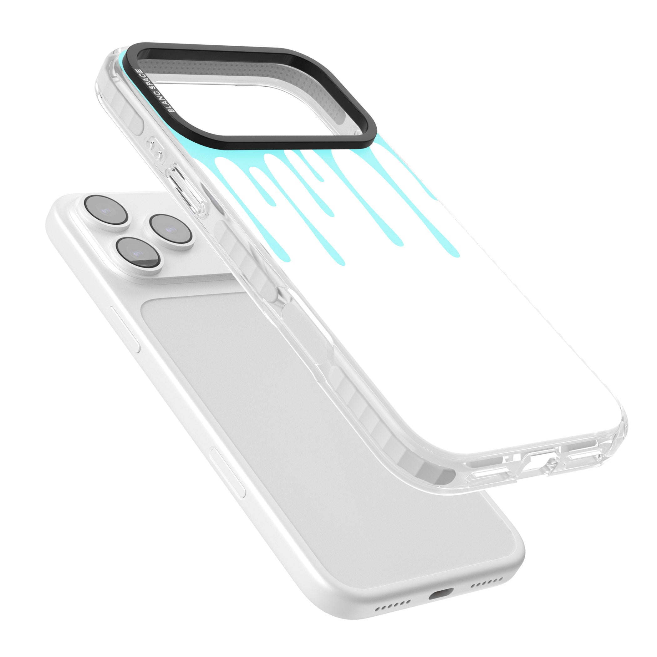 Melted Teal Drip iPhone 17 Pro Impact Pro Clear Phone Case Colours