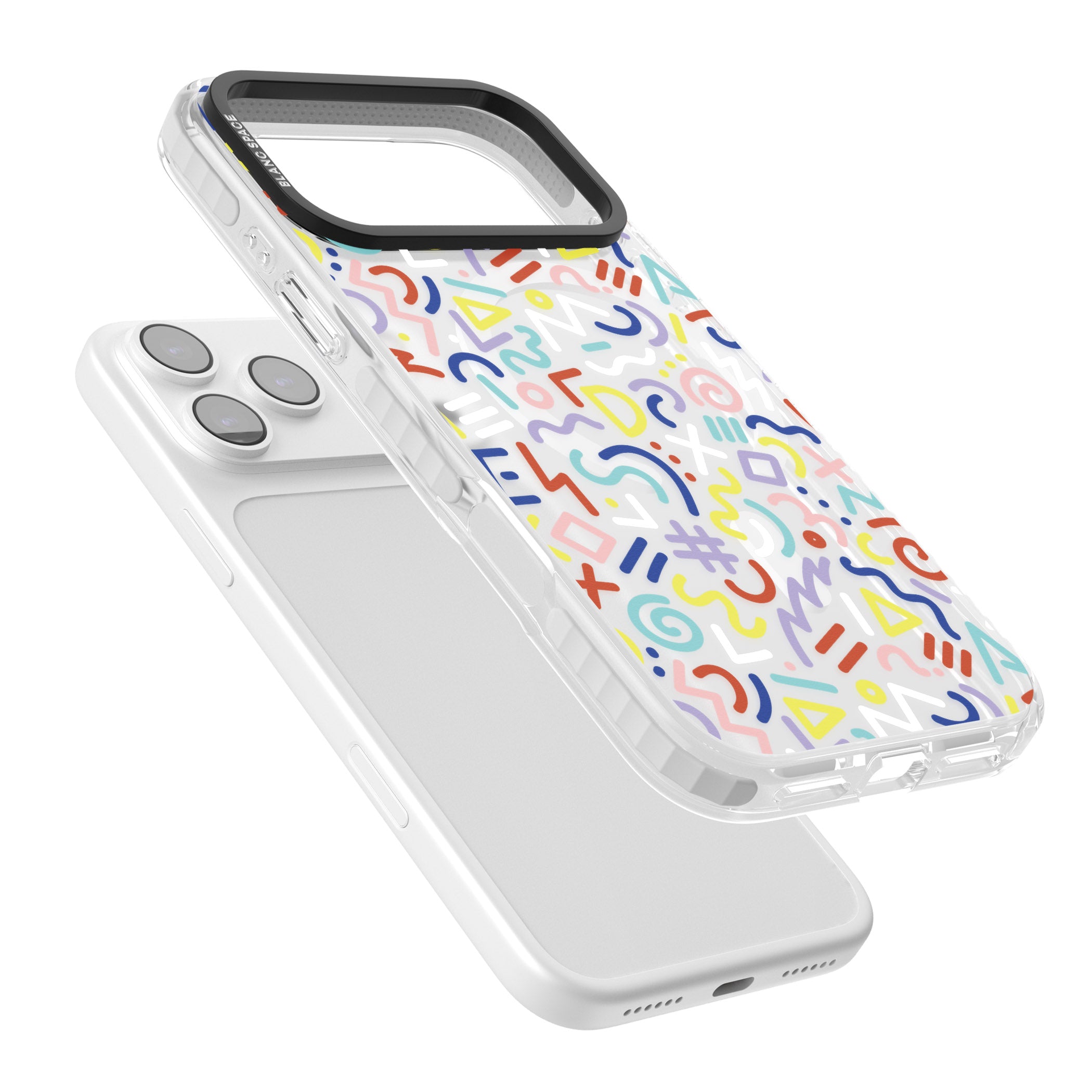 Colorful Retro Pattern iPhone 17 Pro Impact Pro Clear Phone Case Colours
