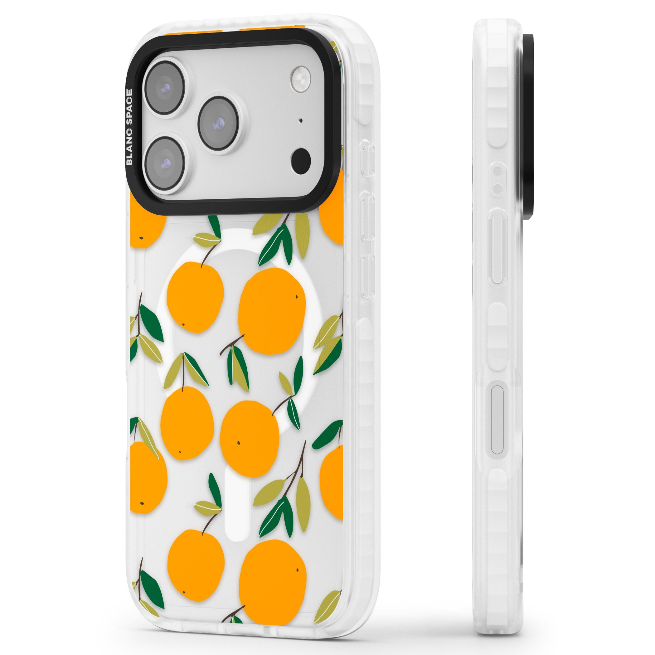Citrus Grove iPhone 17 Pro Impact Pro Clear Phone Case Side Profile