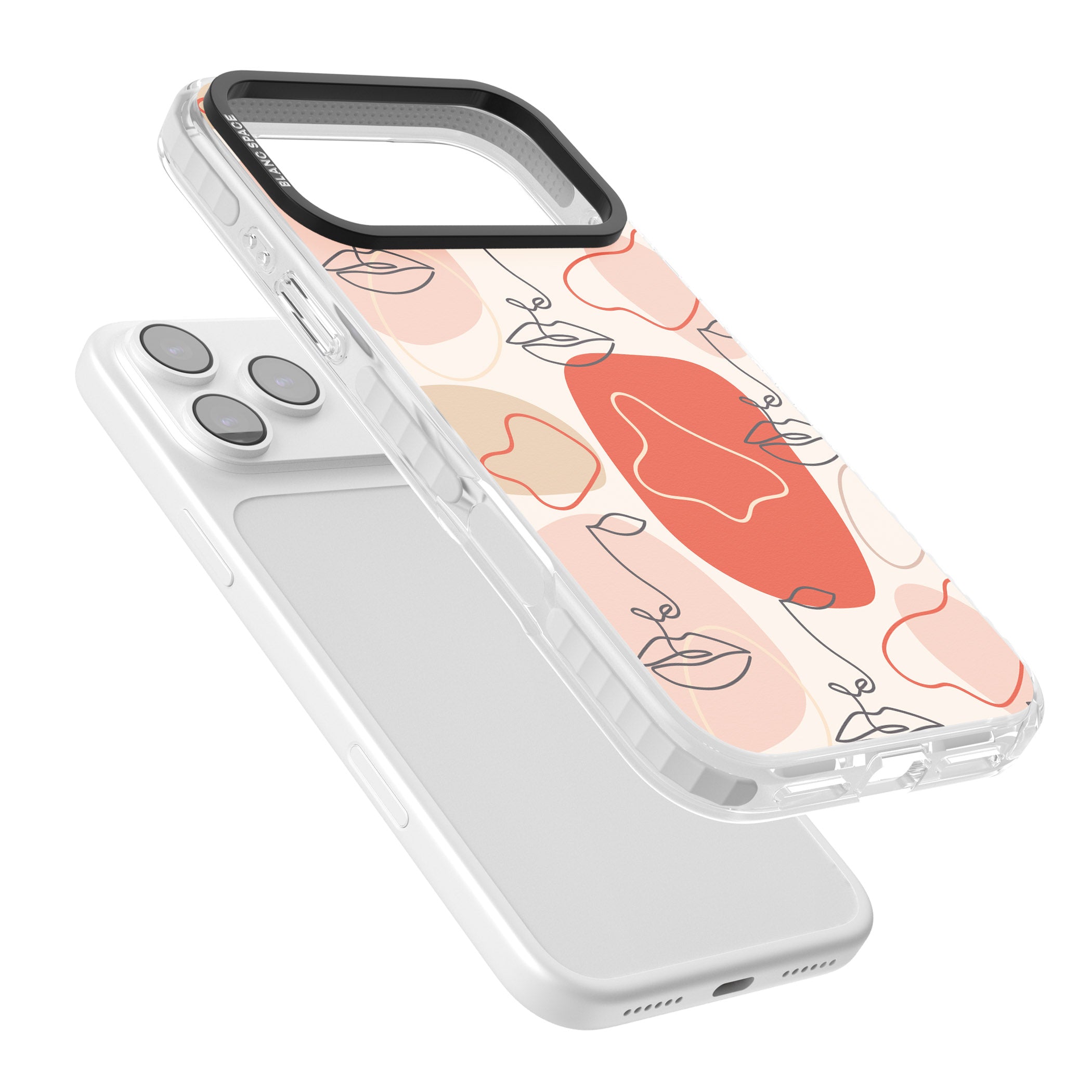 Abstract Face Line Art iPhone 17 Pro Impact Pro Clear Phone Case Colours