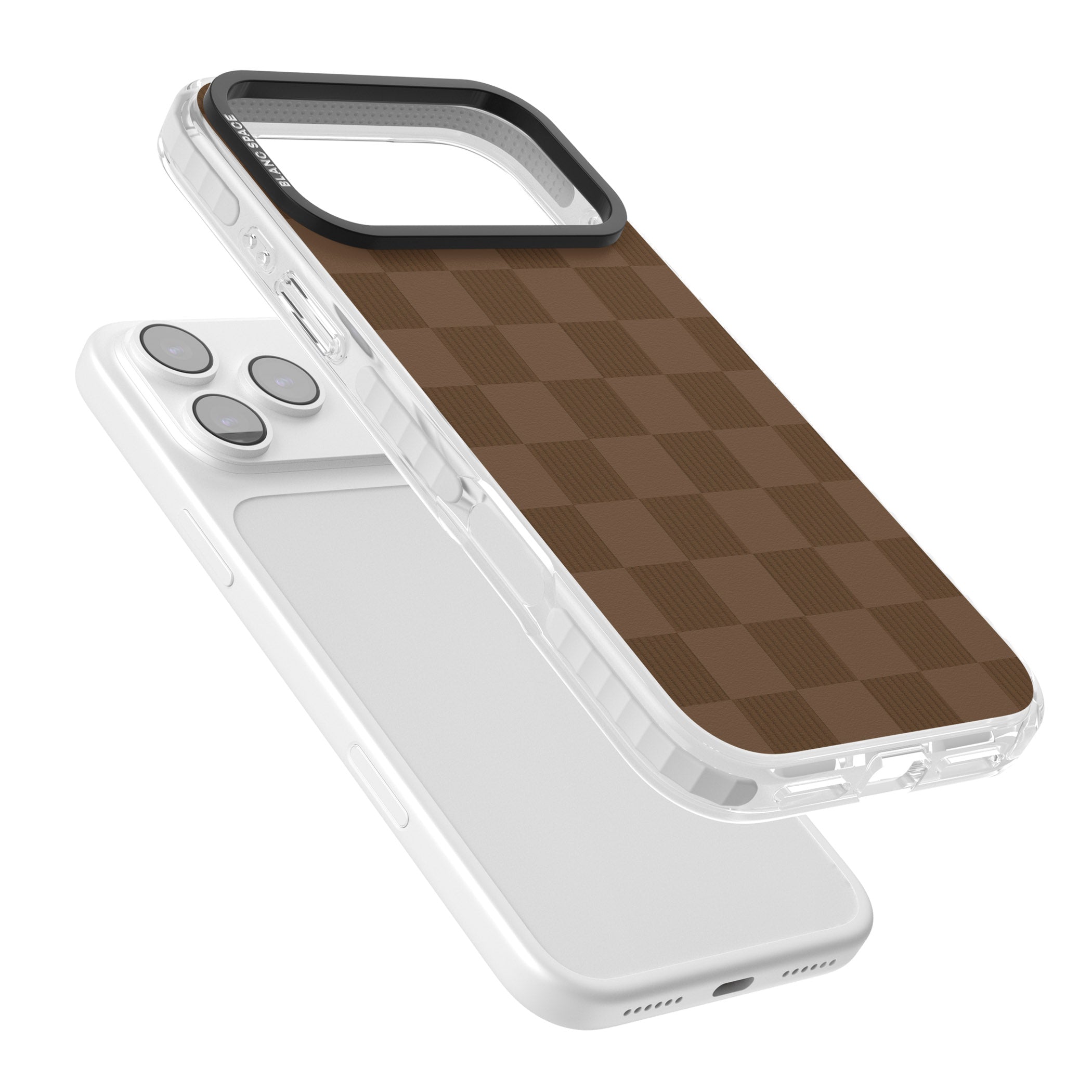 Chocolate Checkered iPhone 17 Pro Impact Pro Clear Phone Case Colours