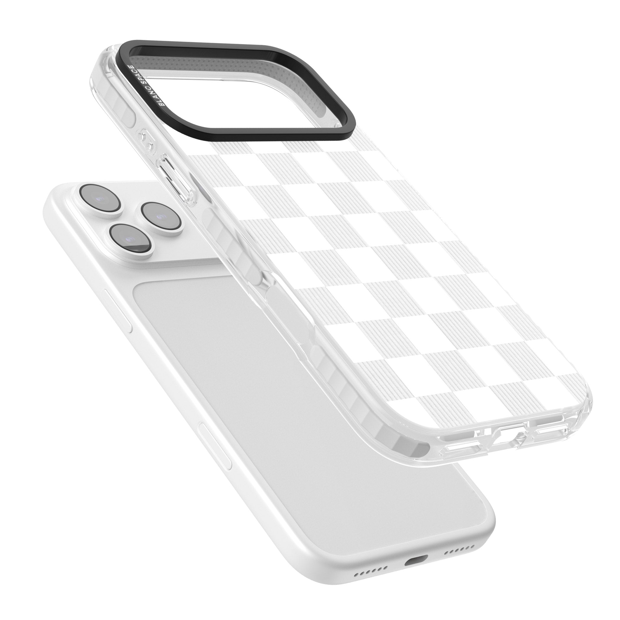 White Checkered iPhone 17 Pro Impact Pro Clear Phone Case Colours