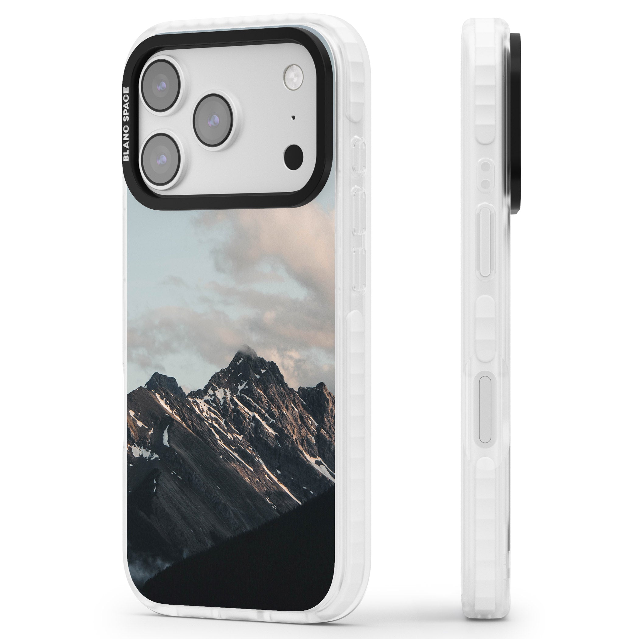 Twilight Mountain iPhone 17 Pro Impact Pro Clear Phone Case Side Profile