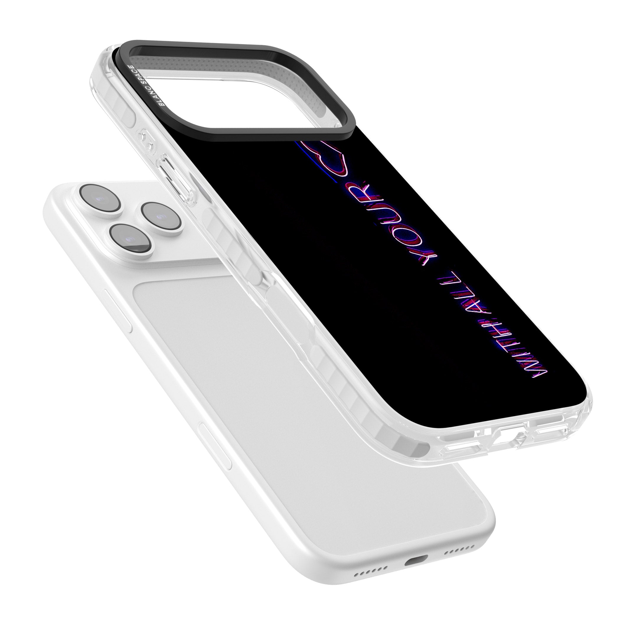 Neon Heart Script iPhone 17 Pro Impact Pro Clear Phone Case Colours