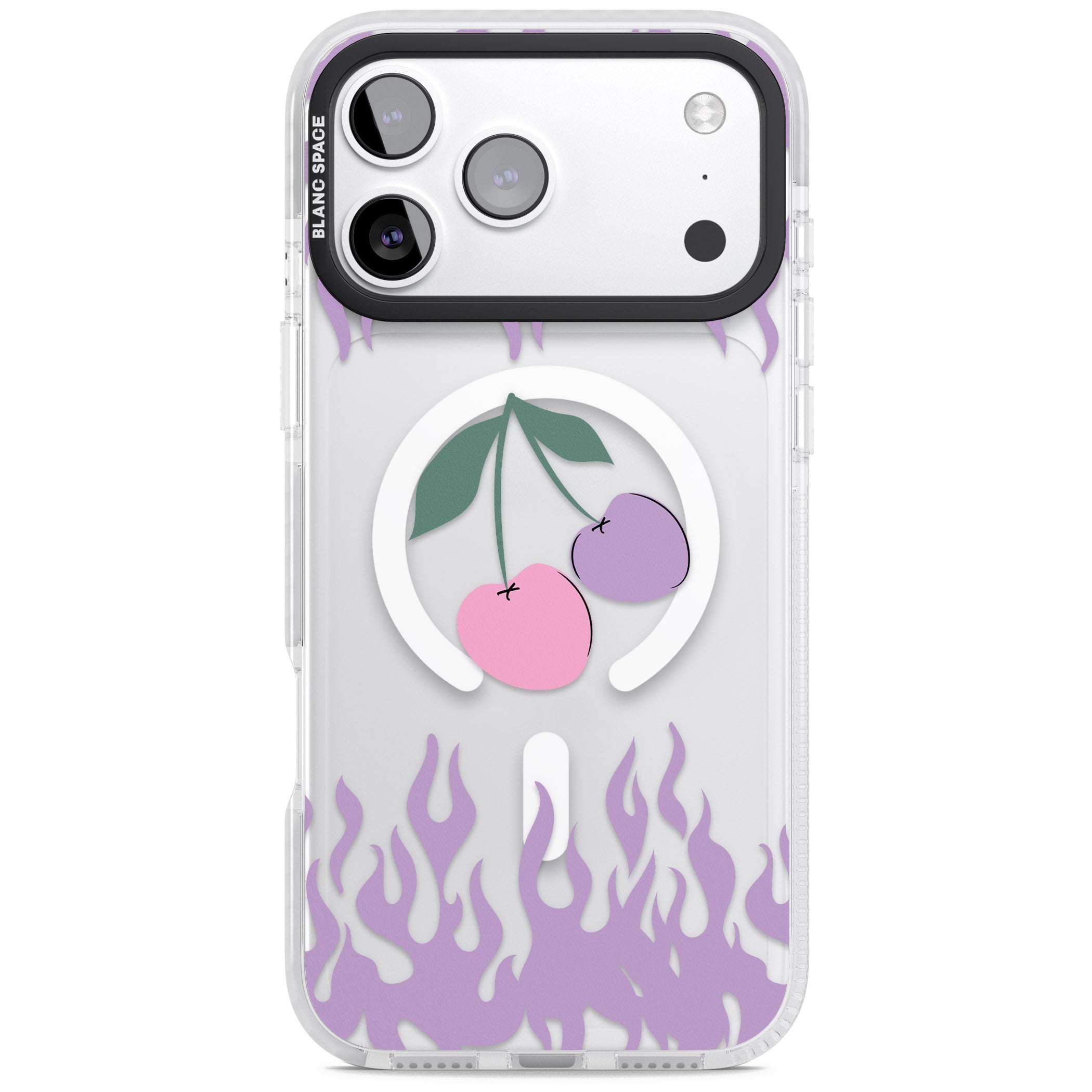 Cherries N' Flames iPhone 17 Pro Impact Pro Clear Phone Case