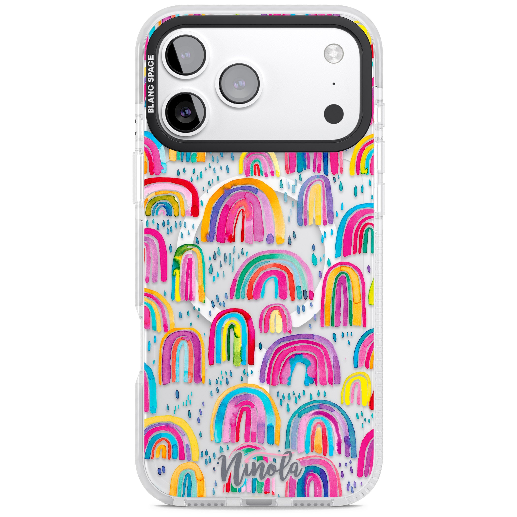 Watercolor Rainbow iPhone 17 Pro Impact Pro Clear Phone Case