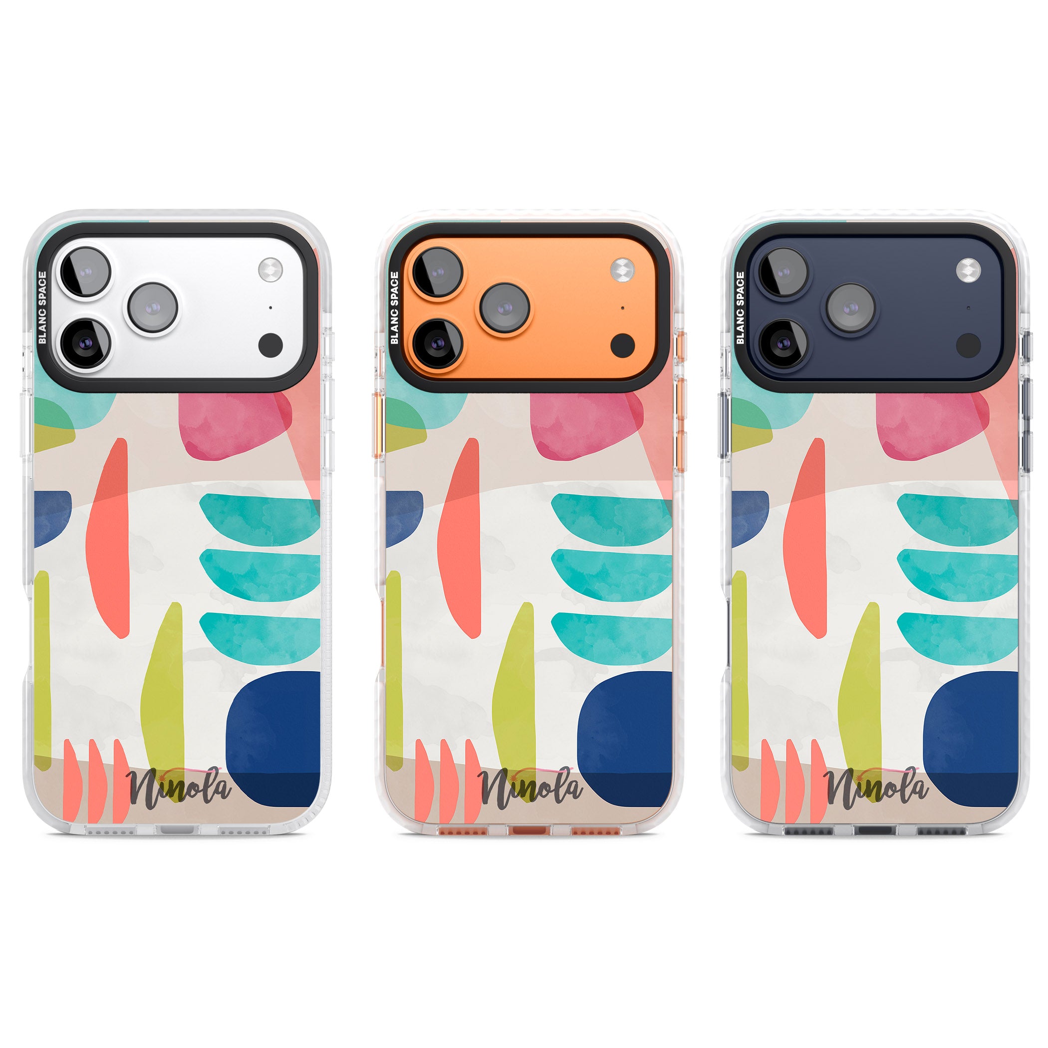 Bold Colorful Shapes iPhone 17 Pro Impact Pro Clear Phone Case APT Impact Protection