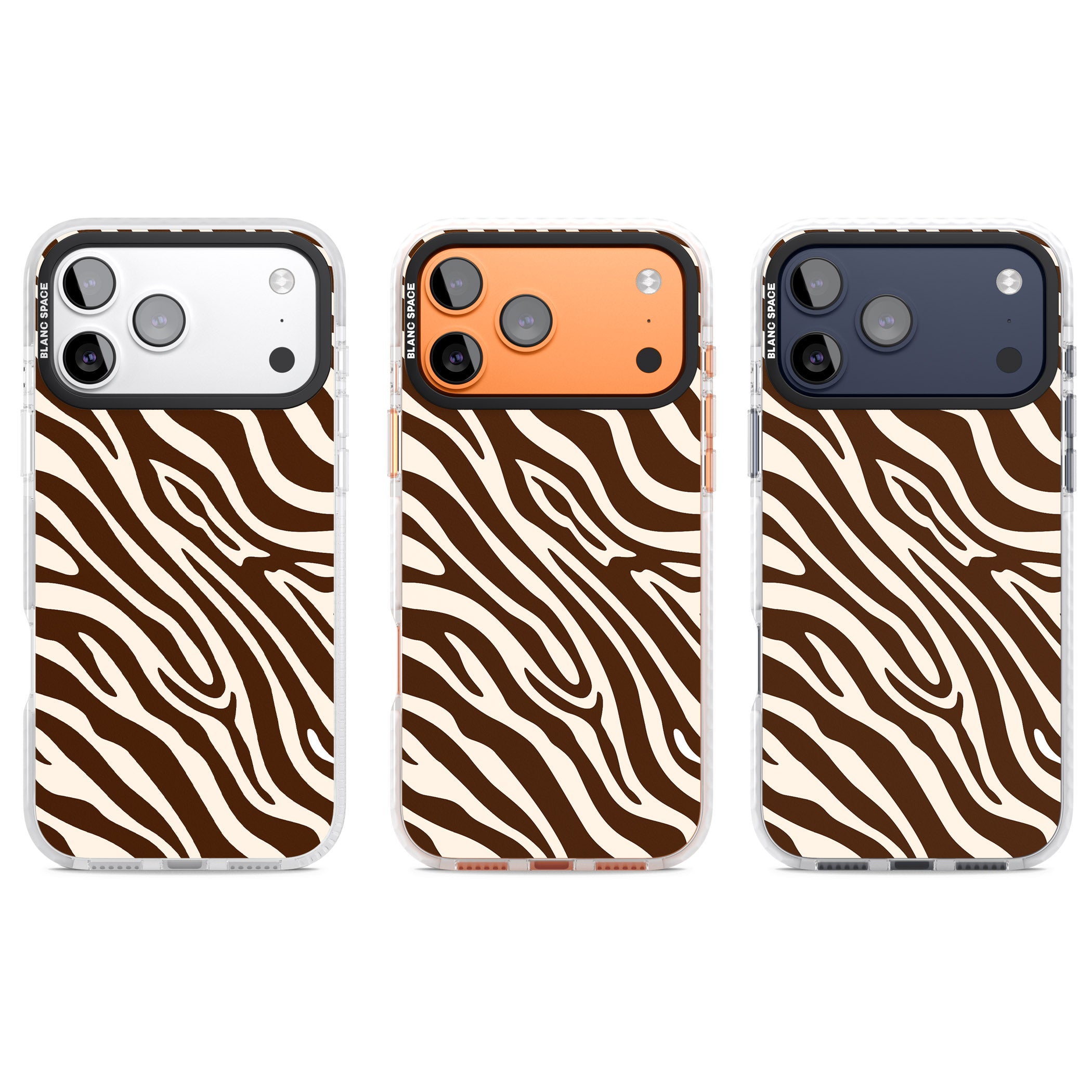 Brown & Cream Zebra iPhone 17 Pro Impact Pro Clear Phone Case APT Impact Protection