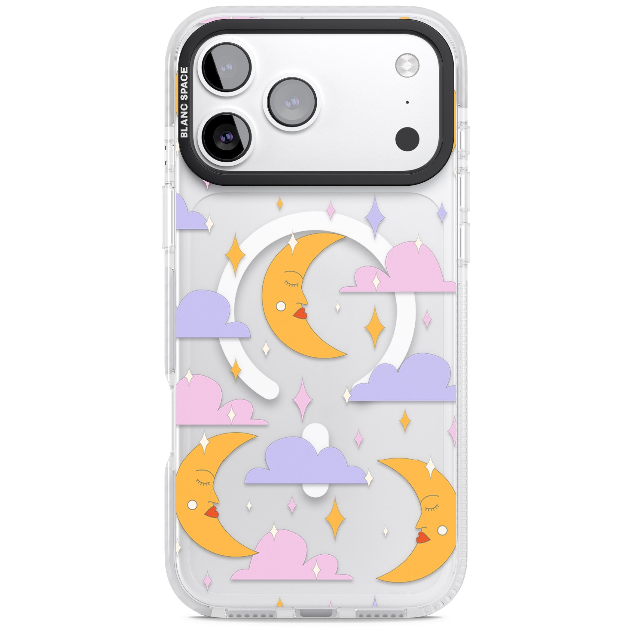 Moons & Clouds iPhone 17 Pro Impact Pro Clear Phone Case