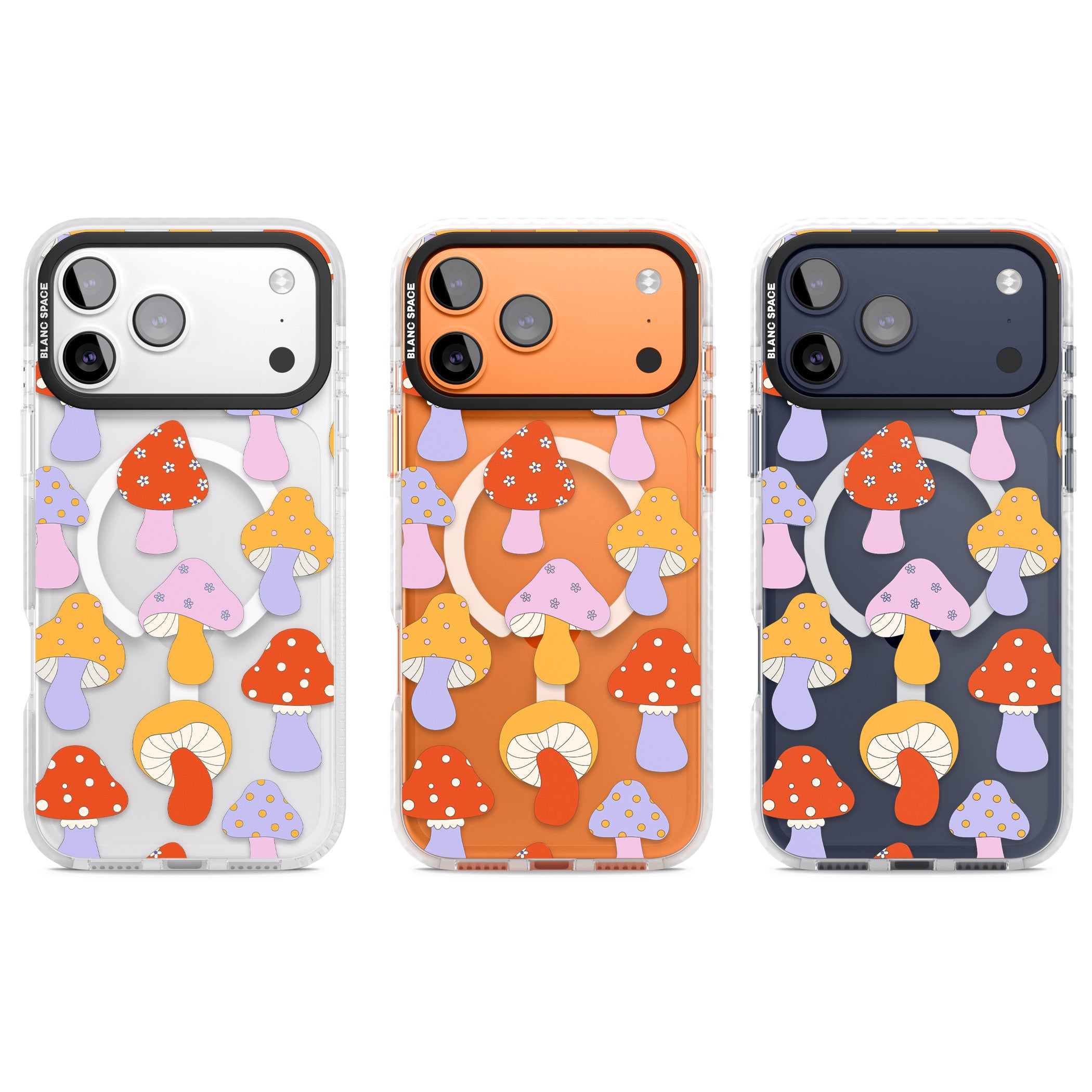 Happy Shrooms iPhone 17 Pro Impact Pro Clear Phone Case APT Impact Protection