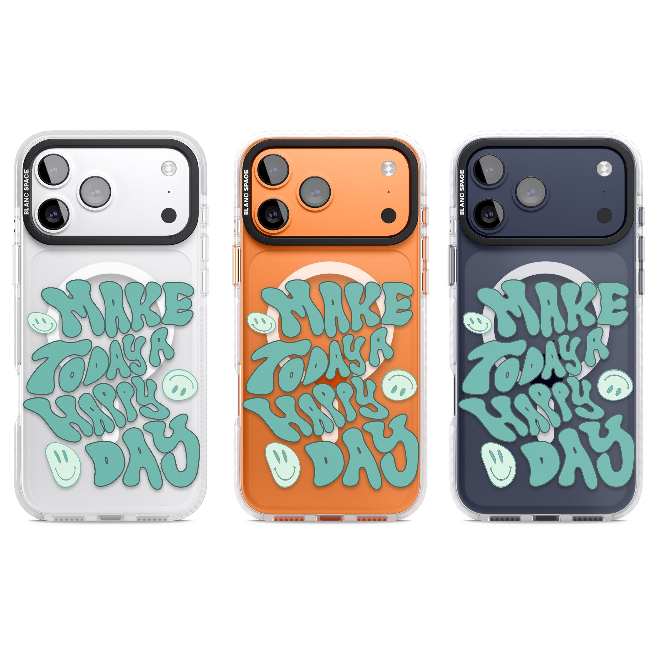 Make Today A Happy Day iPhone 17 Pro Impact Pro Clear Phone Case APT Impact Protection