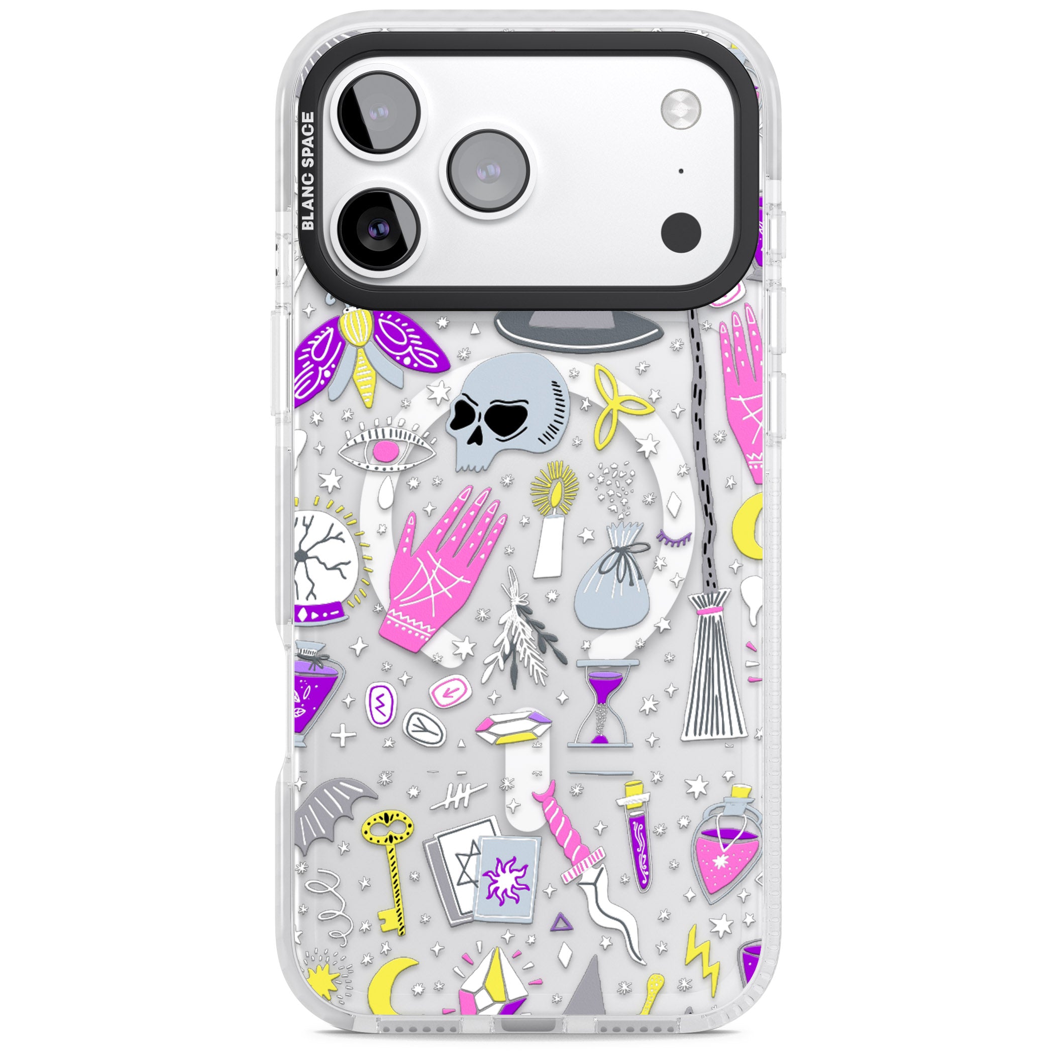 Black Magic Pattern iPhone 17 Pro Impact Pro Clear Phone Case