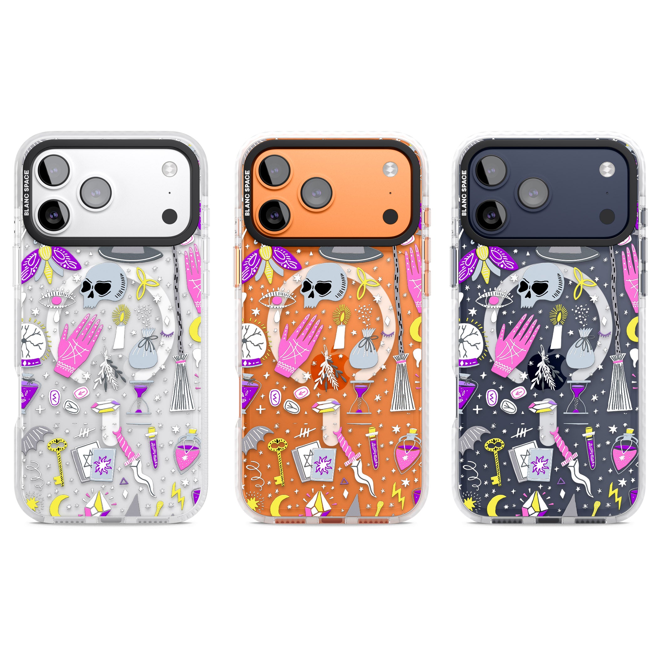 Black Magic Pattern iPhone 17 Pro Impact Pro Clear Phone Case APT Impact Protection