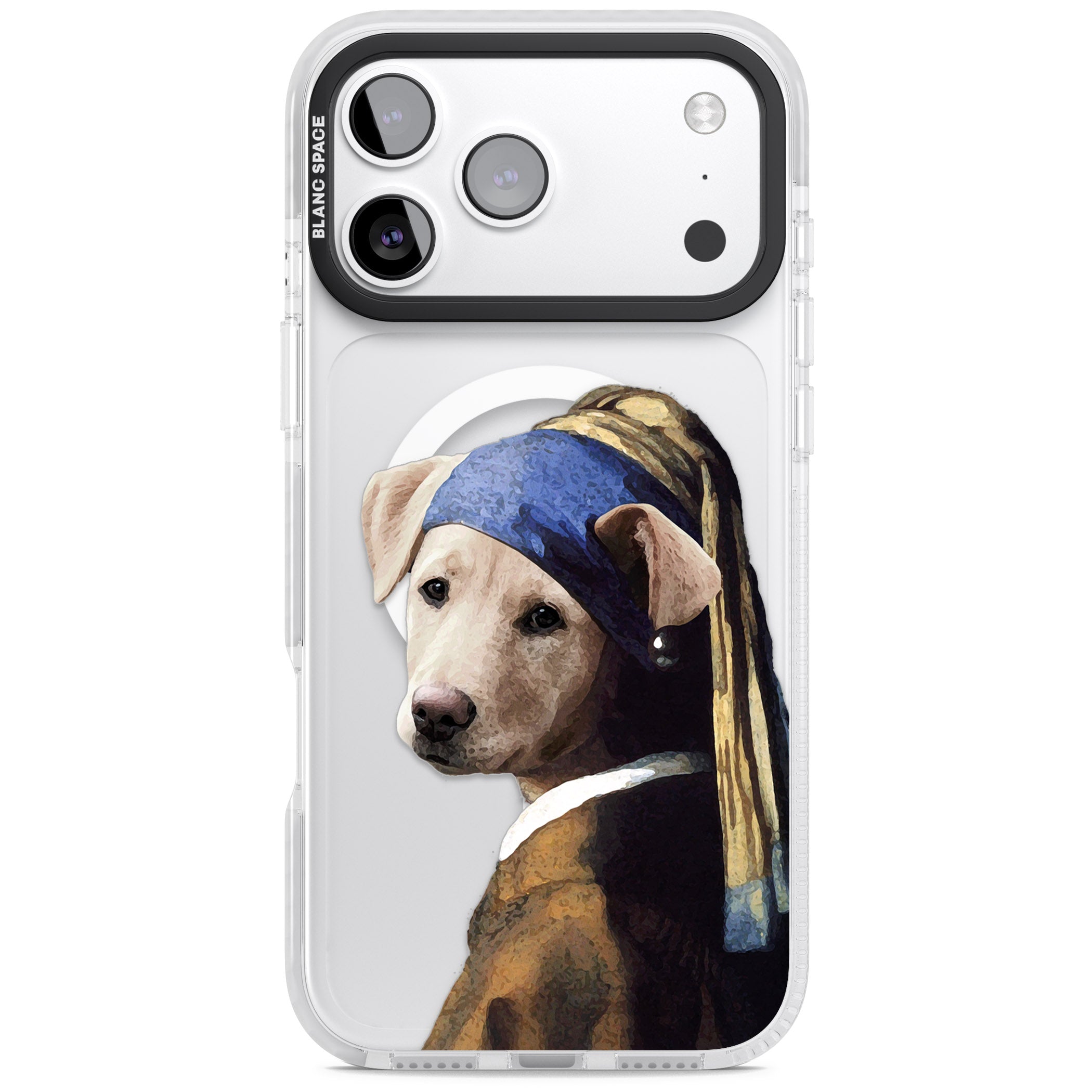 Doggo With A Pearl Earring iPhone 17 Pro Impact Pro Clear Phone Case