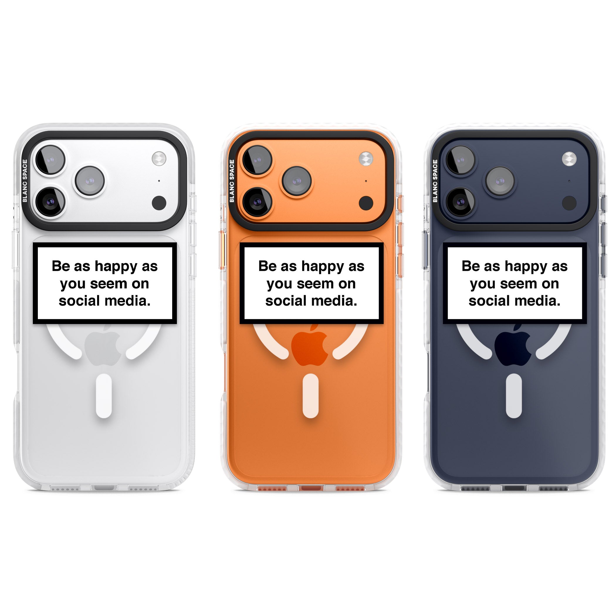 Happy On Social Media iPhone 17 Pro Impact Pro Clear Phone Case APT Impact Protection