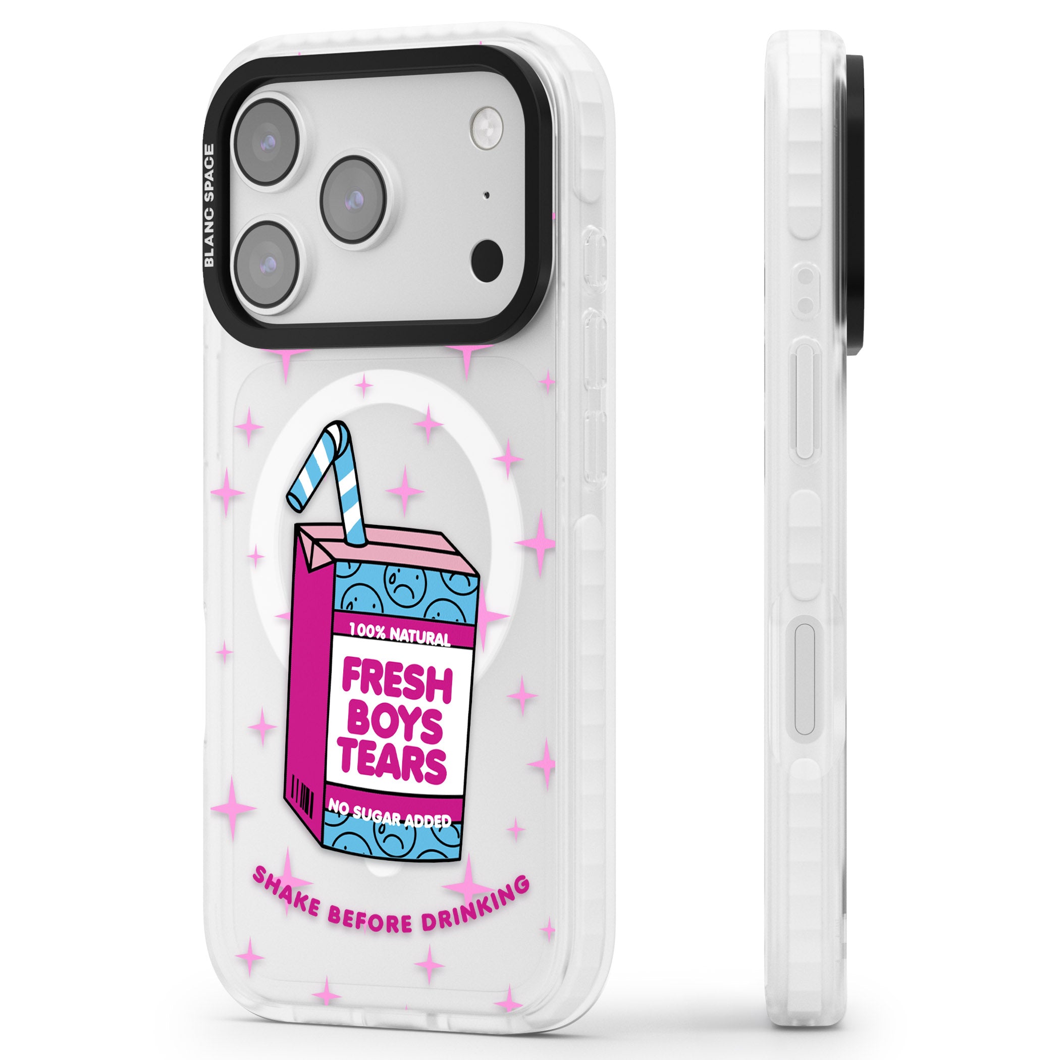 Boy Tears iPhone 17 Pro Impact Pro Clear Phone Case Side Profile