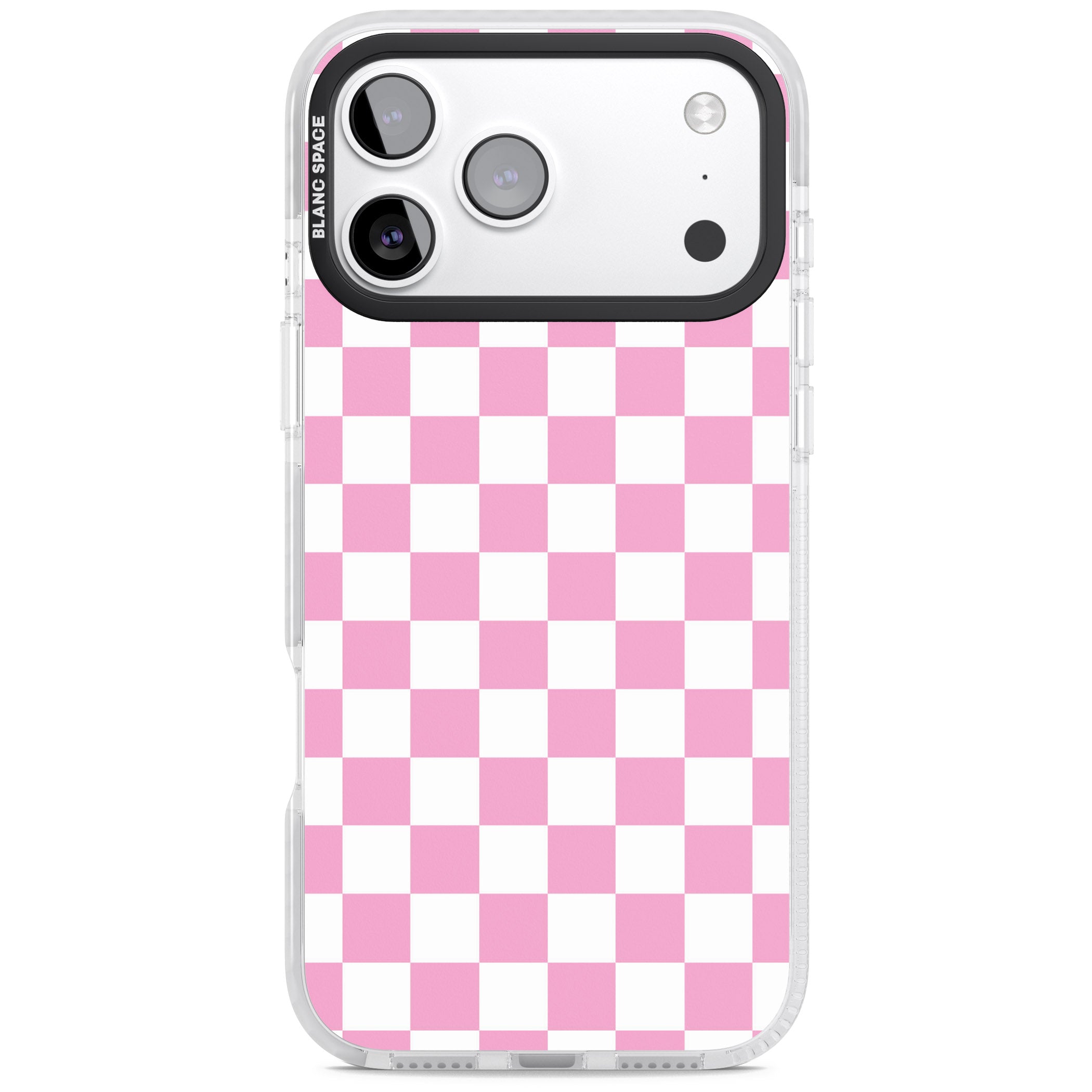 Pink Checkered iPhone 17 Pro Impact Pro Clear Phone Case