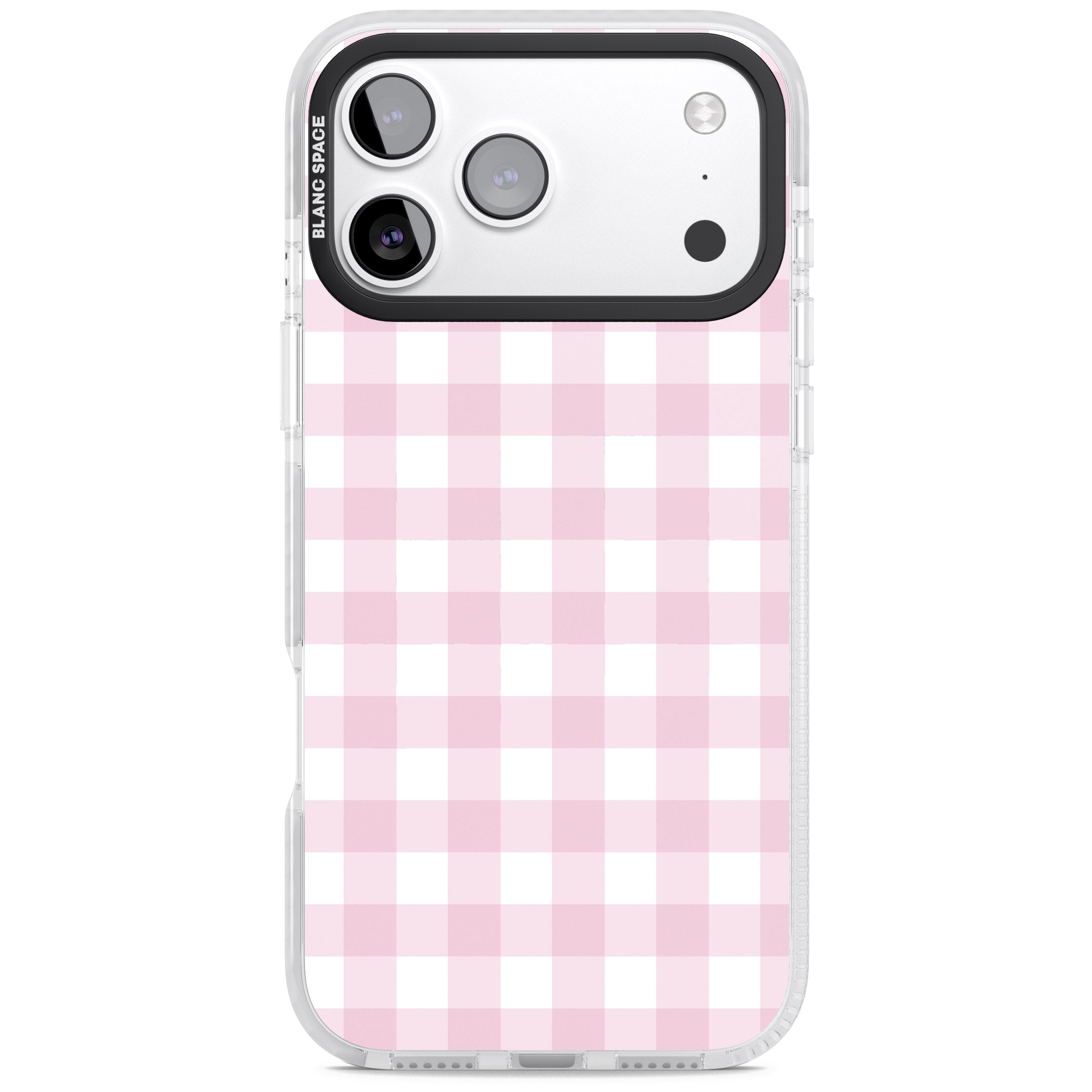 Pink Gingham Pattern iPhone 17 Pro Impact Pro Clear Phone Case