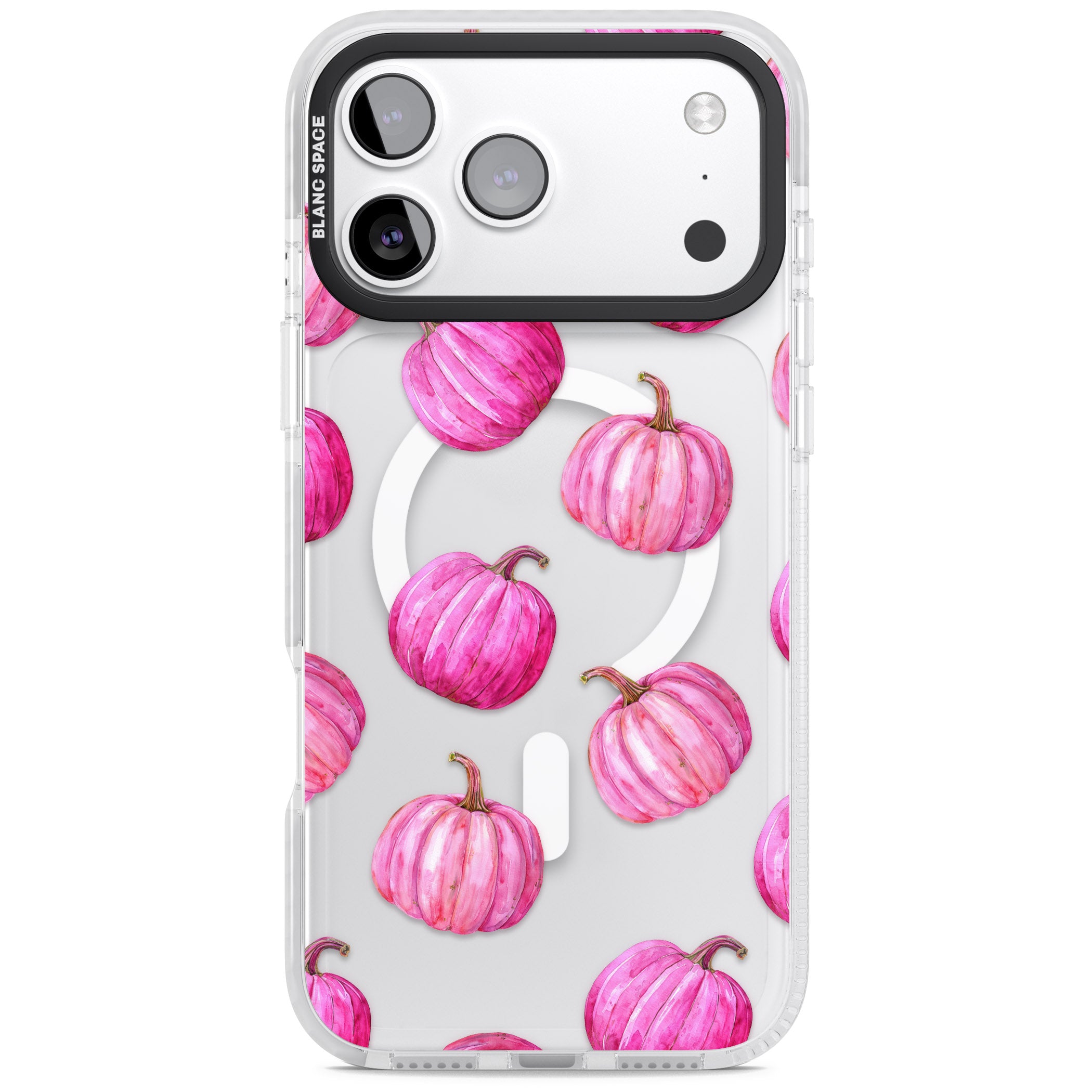 Pink Pumpkins iPhone 17 Pro Impact Pro Clear Phone Case