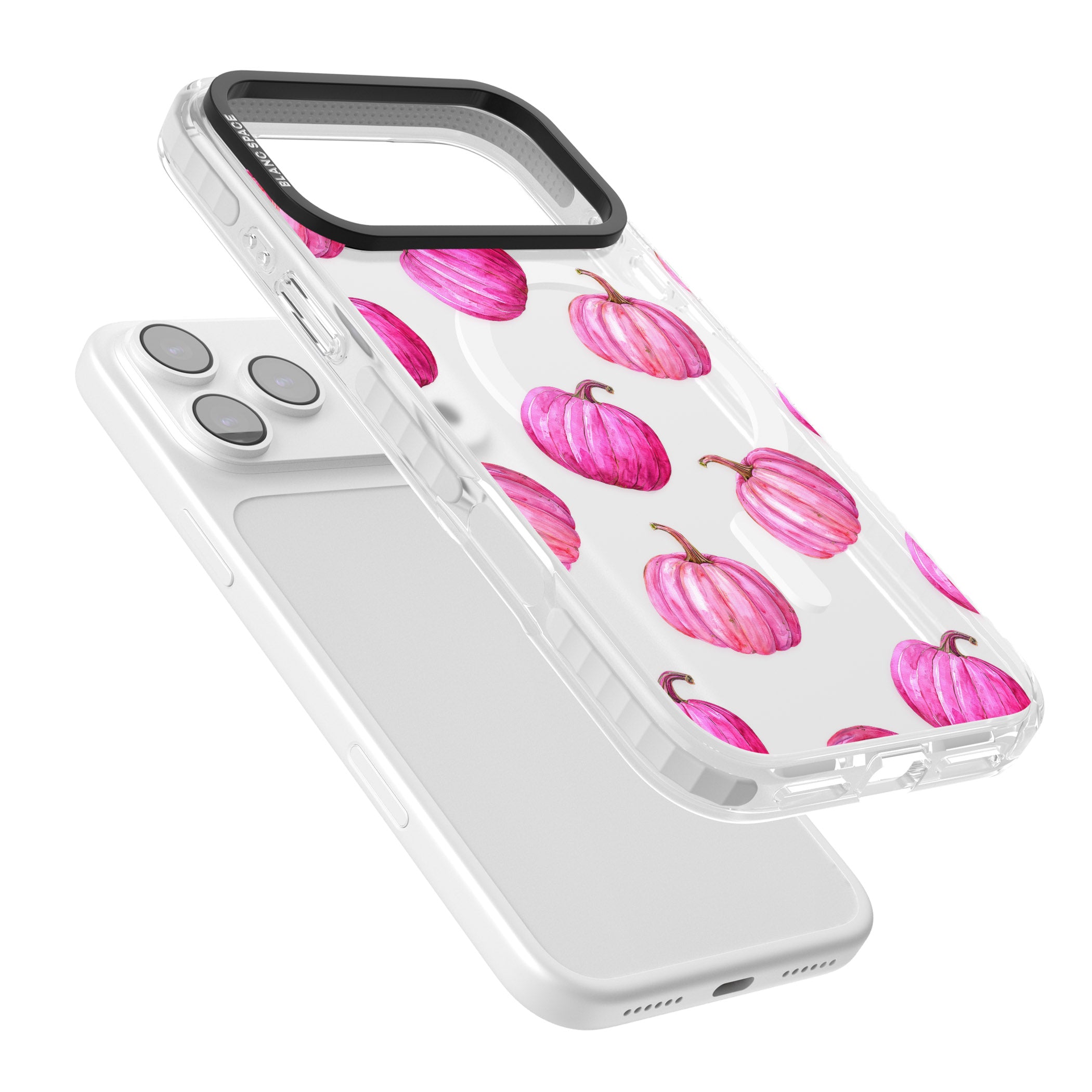Pink Pumpkins iPhone 17 Pro Impact Pro Clear Phone Case Colours