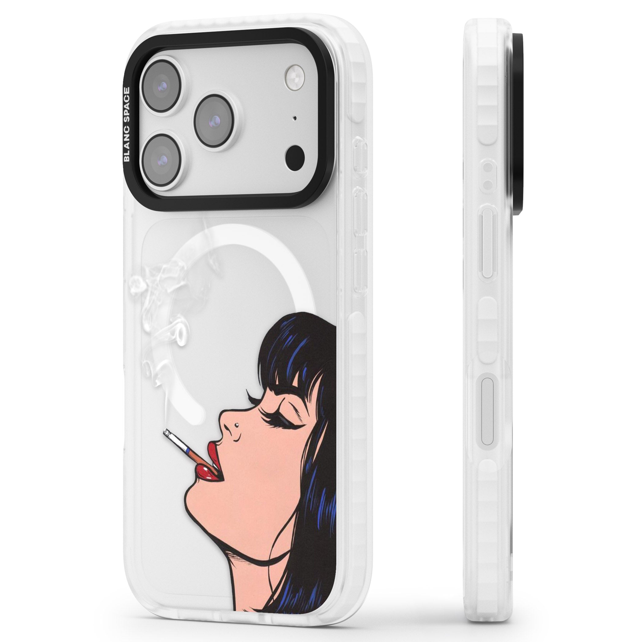 Stress Relief Pop Art iPhone 17 Pro Impact Pro Clear Phone Case Side Profile