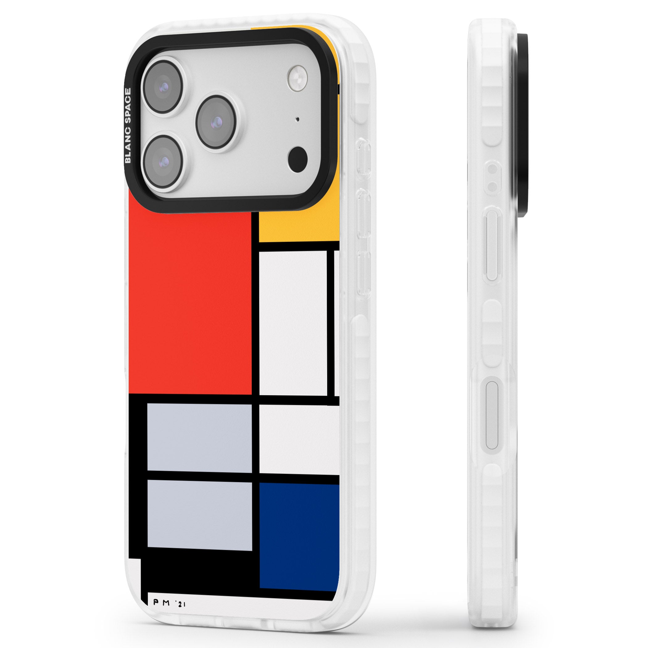 Piet Mondrian'S Composition iPhone 17 Pro Impact Pro Clear Phone Case Side Profile