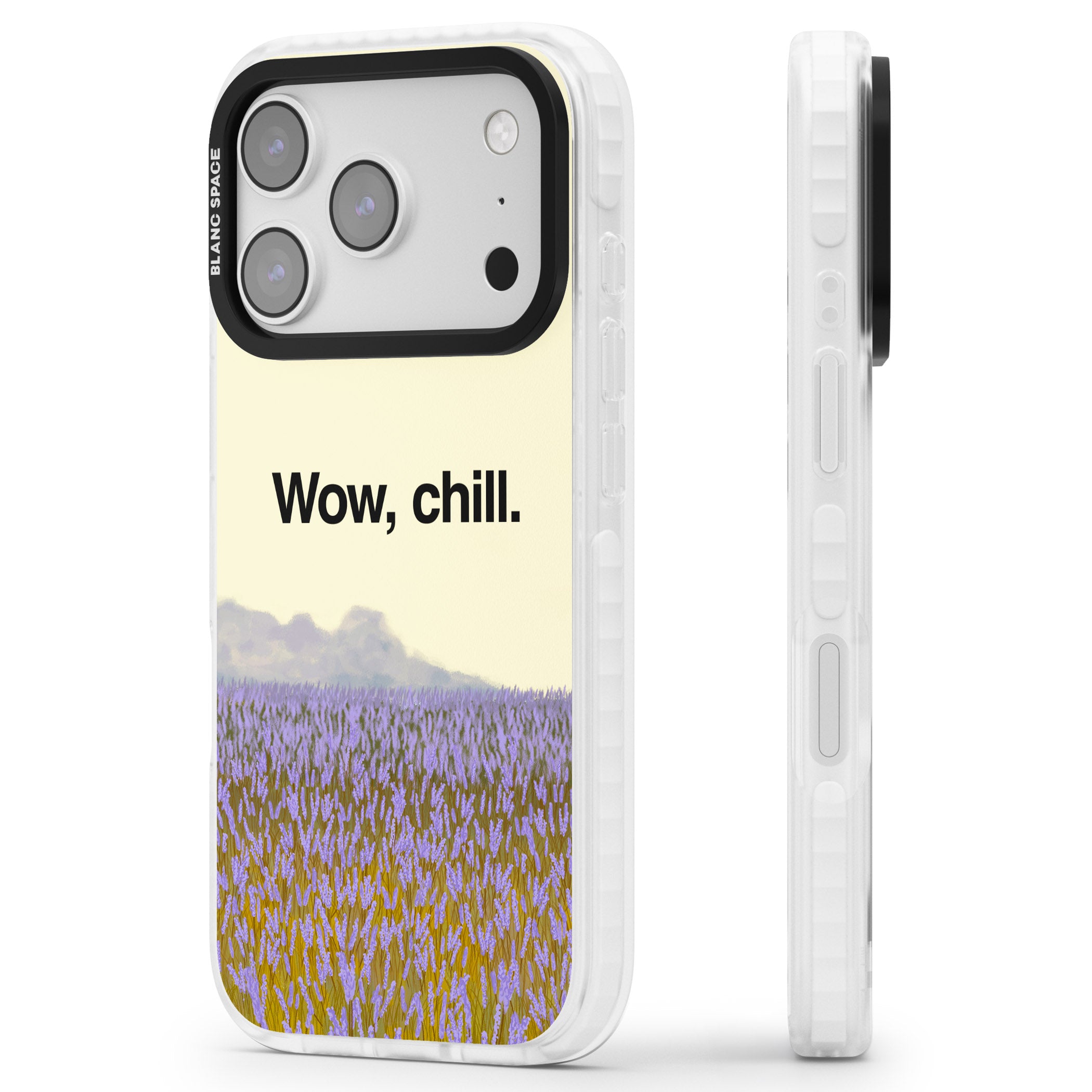 Wow, Chill iPhone 17 Pro Impact Pro Clear Phone Case Side Profile