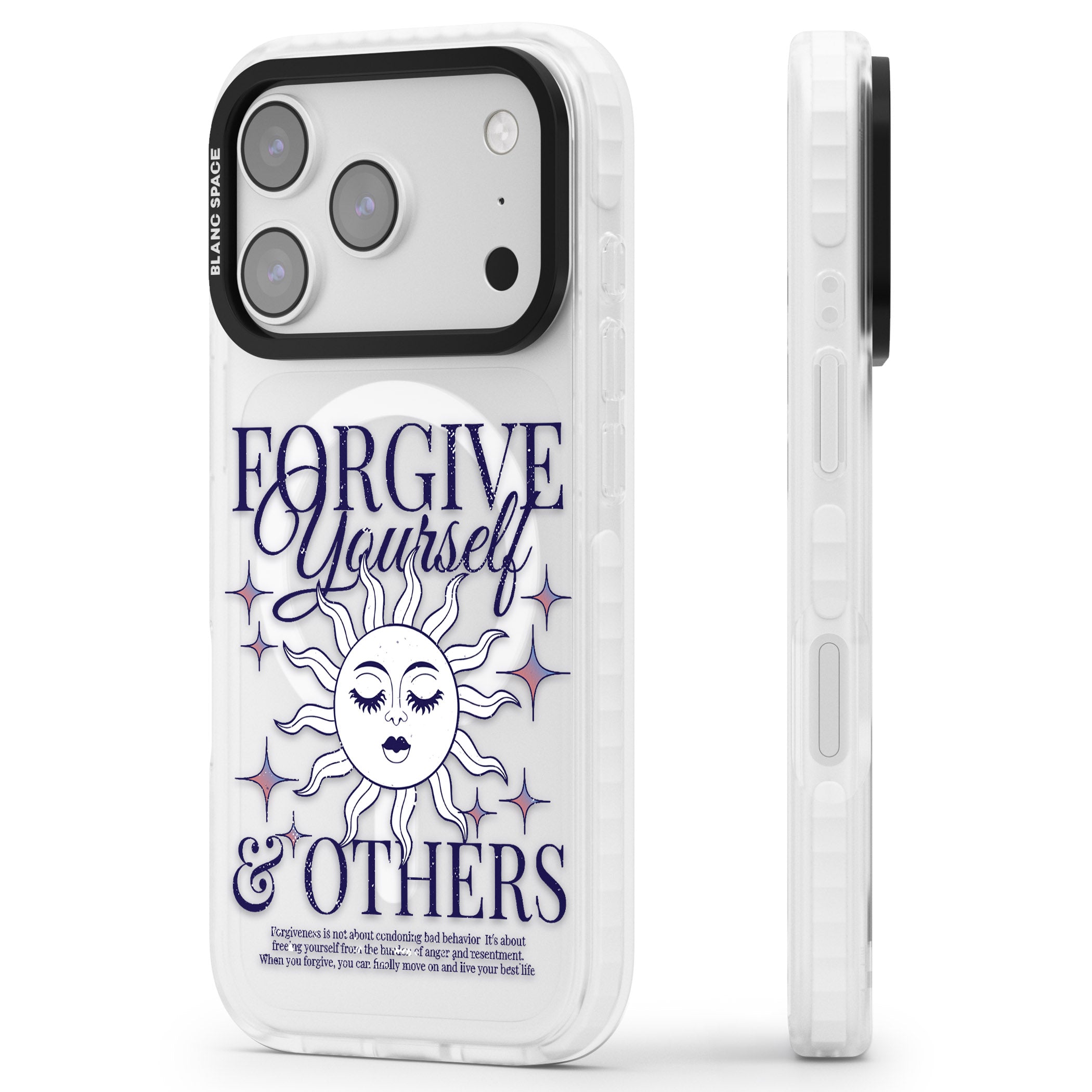 Forgiveness iPhone 17 Pro Impact Pro Clear Phone Case Side Profile
