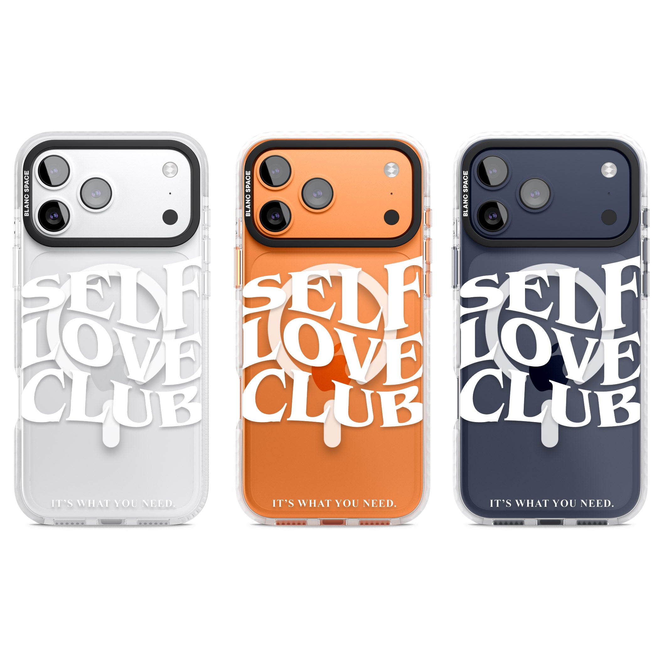 Self Love Club White iPhone 17 Pro Impact Pro Clear Phone Case APT Impact Protection
