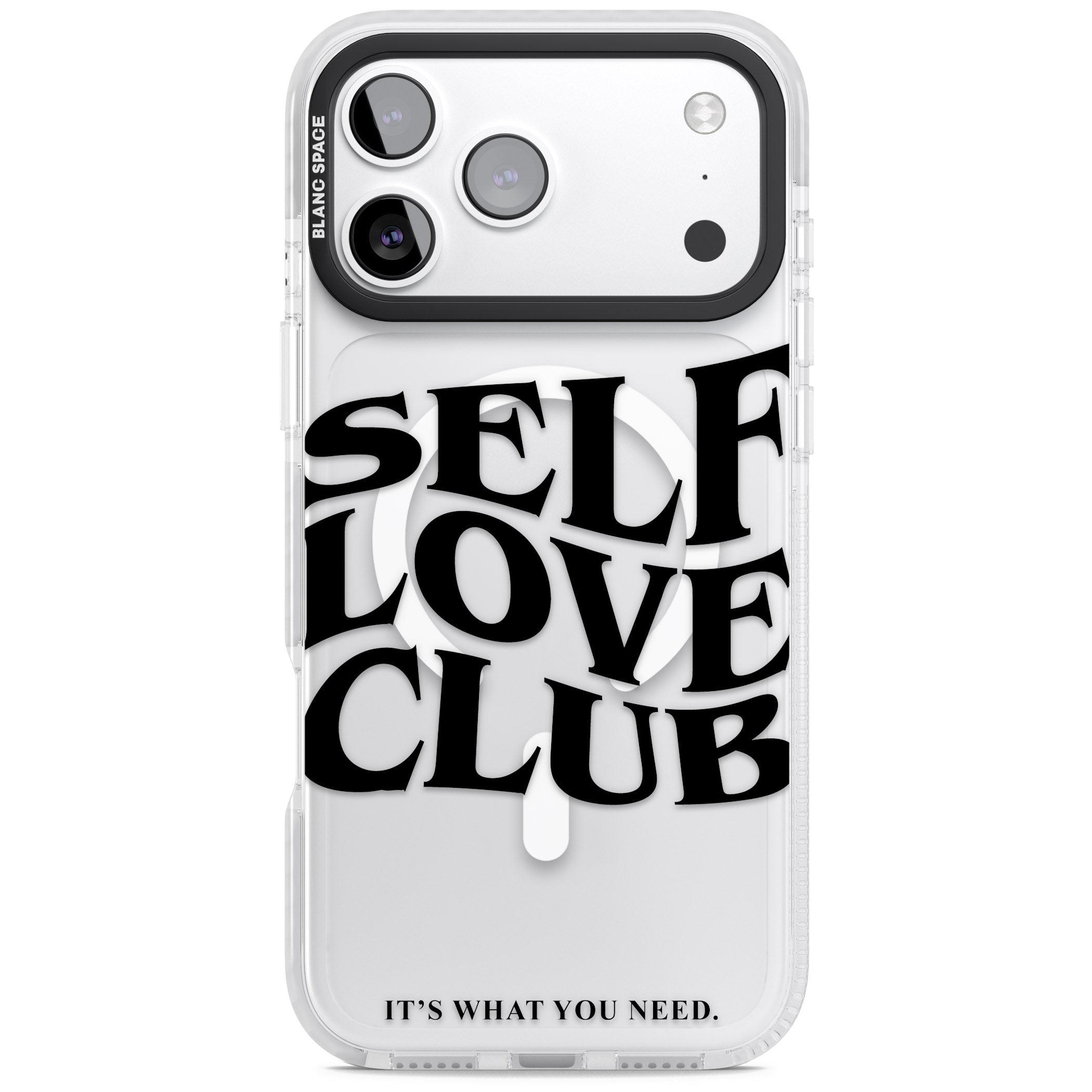 Self Love Club Black iPhone 17 Pro Impact Pro Clear Phone Case