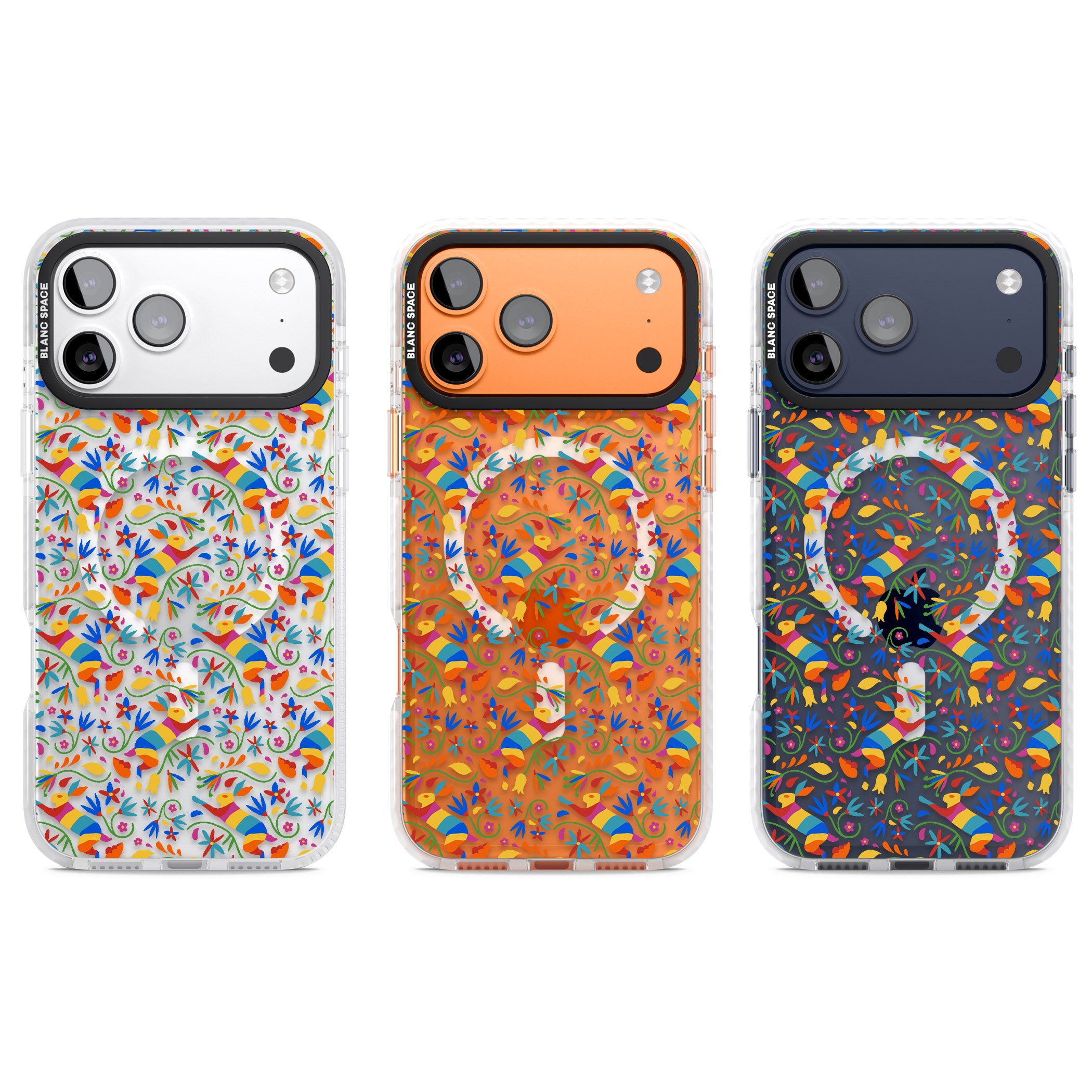 Vibrant Floral Mosaic iPhone 17 Pro Impact Pro Clear Phone Case APT Impact Protection