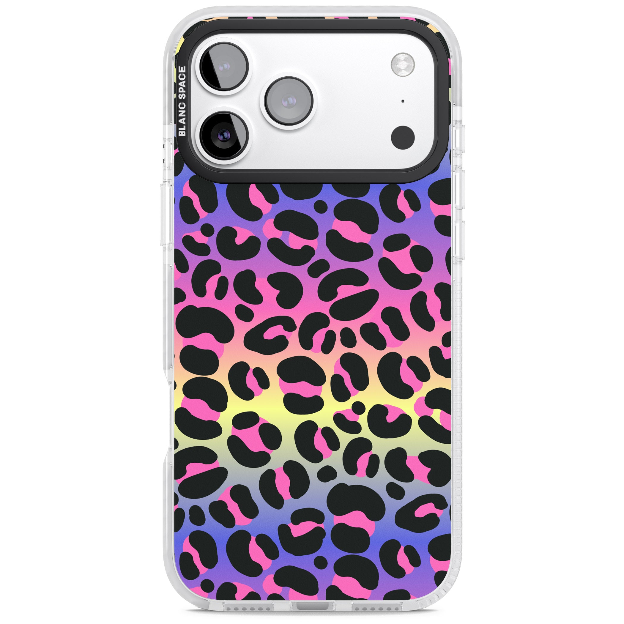 Rainbow Gradient Leopard iPhone 17 Pro Impact Pro Clear Phone Case