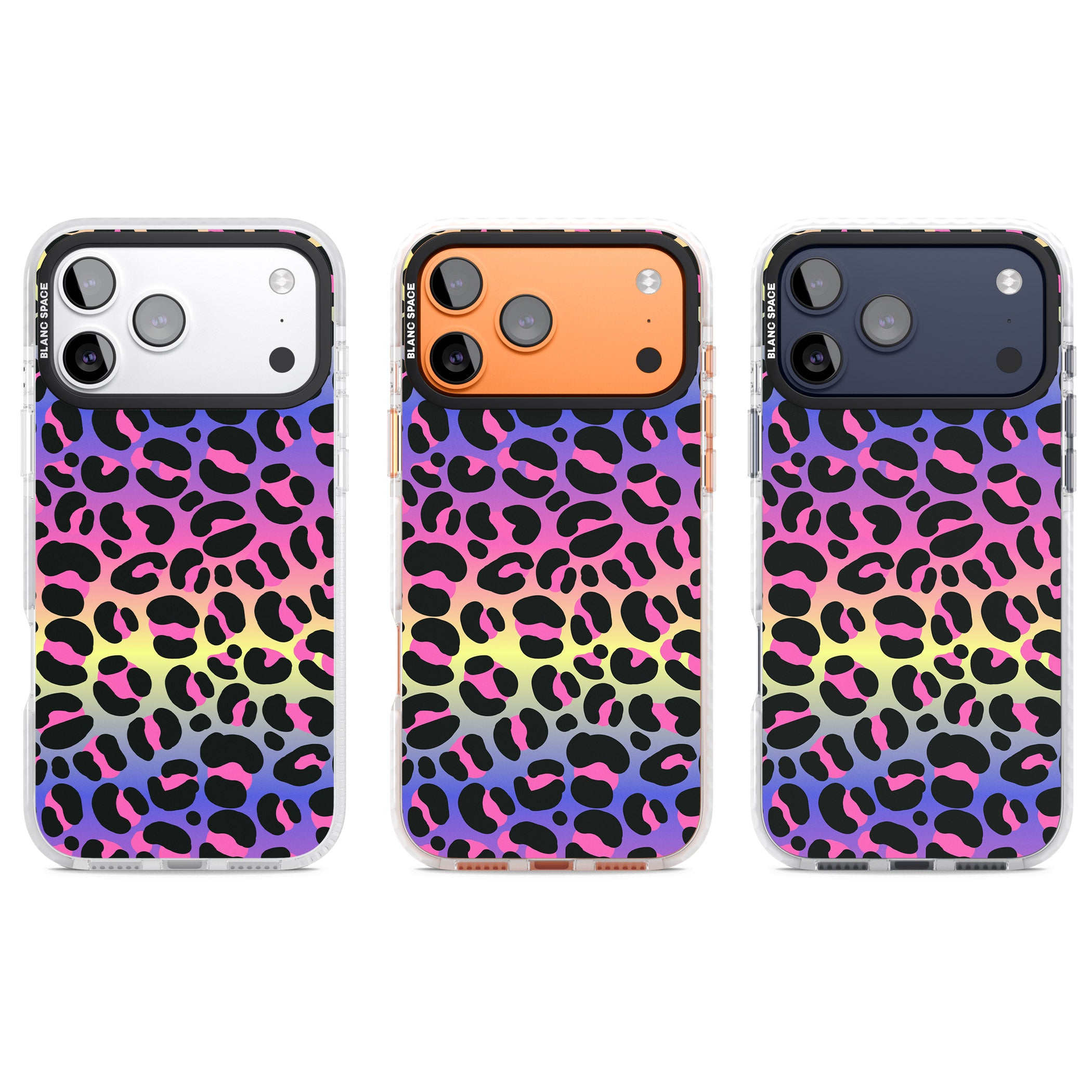 Rainbow Gradient Leopard iPhone 17 Pro Impact Pro Clear Phone Case APT Impact Protection
