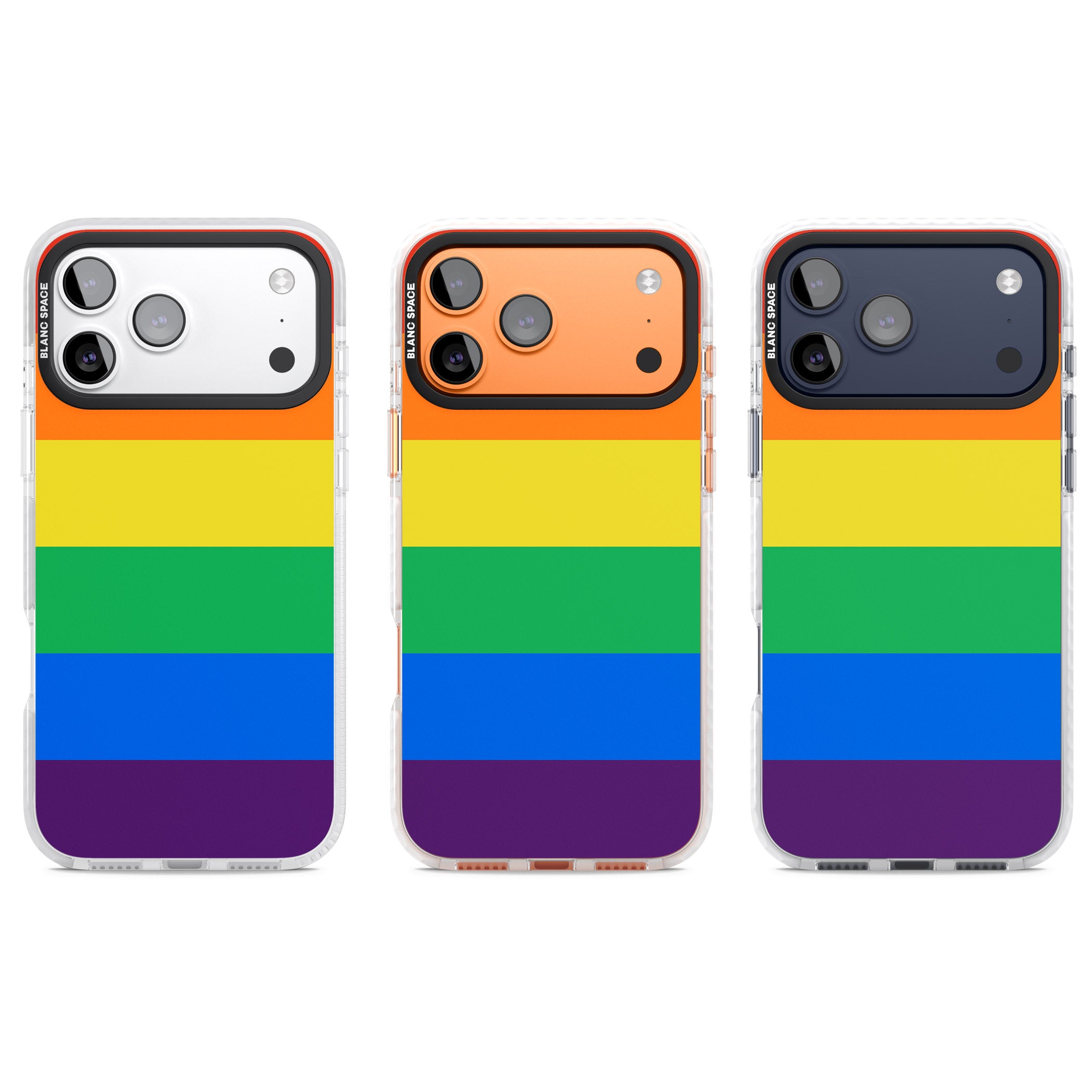 Rainbow Stripes iPhone 17 Pro Impact Pro Clear Phone Case APT Impact Protection