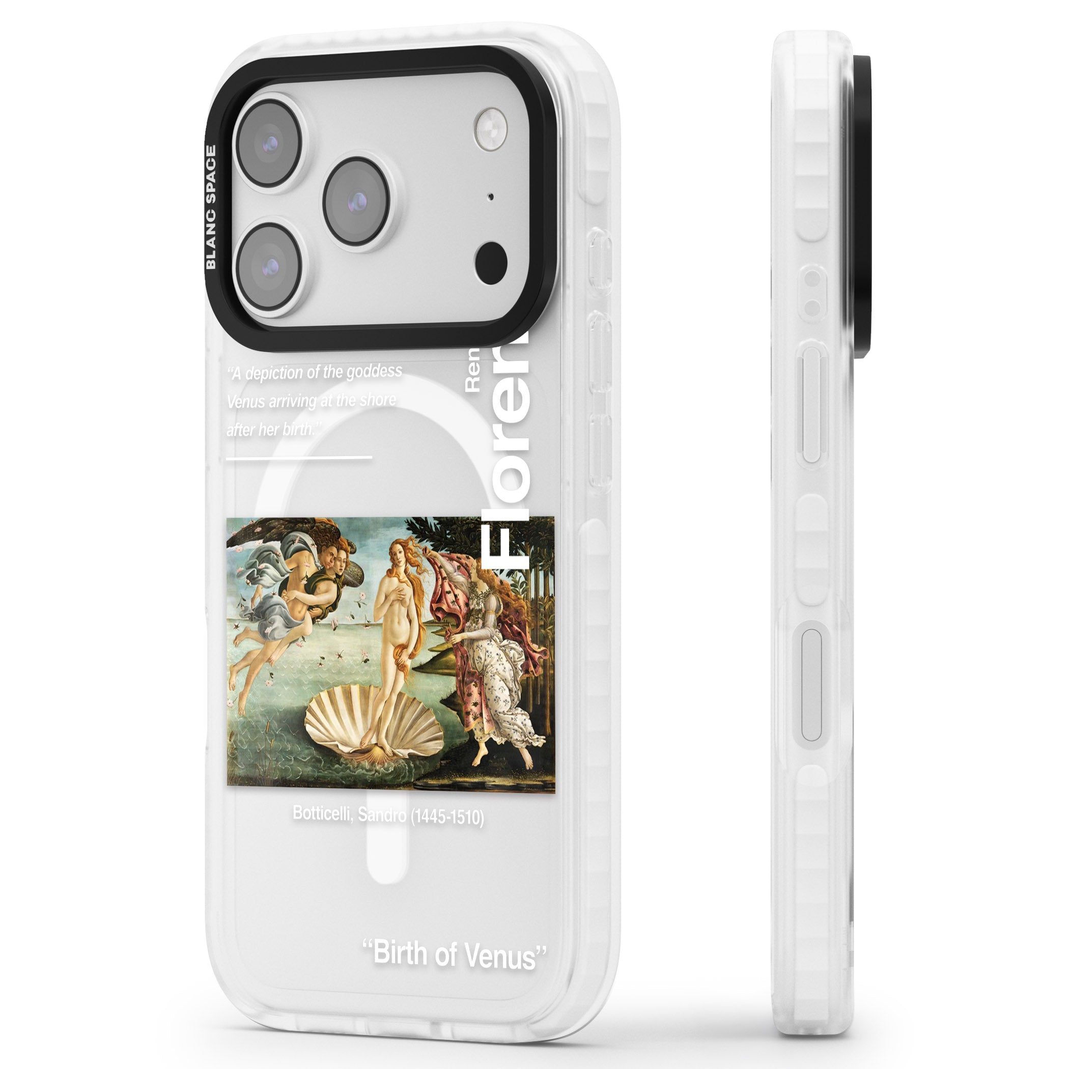 Birth Of Venus iPhone 17 Pro Impact Pro Clear Phone Case Side Profile