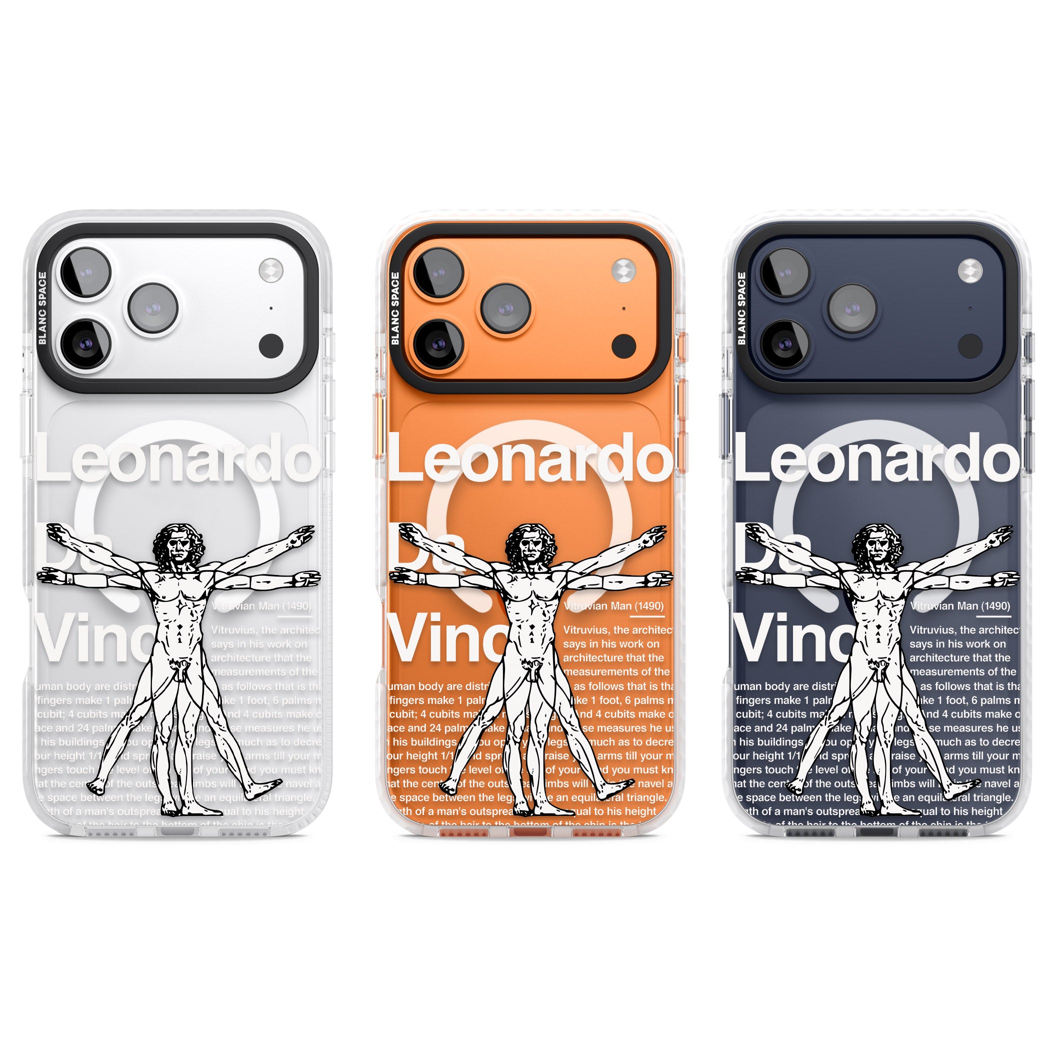 Vitruvian Man iPhone 17 Pro Impact Pro Clear Phone Case APT Impact Protection