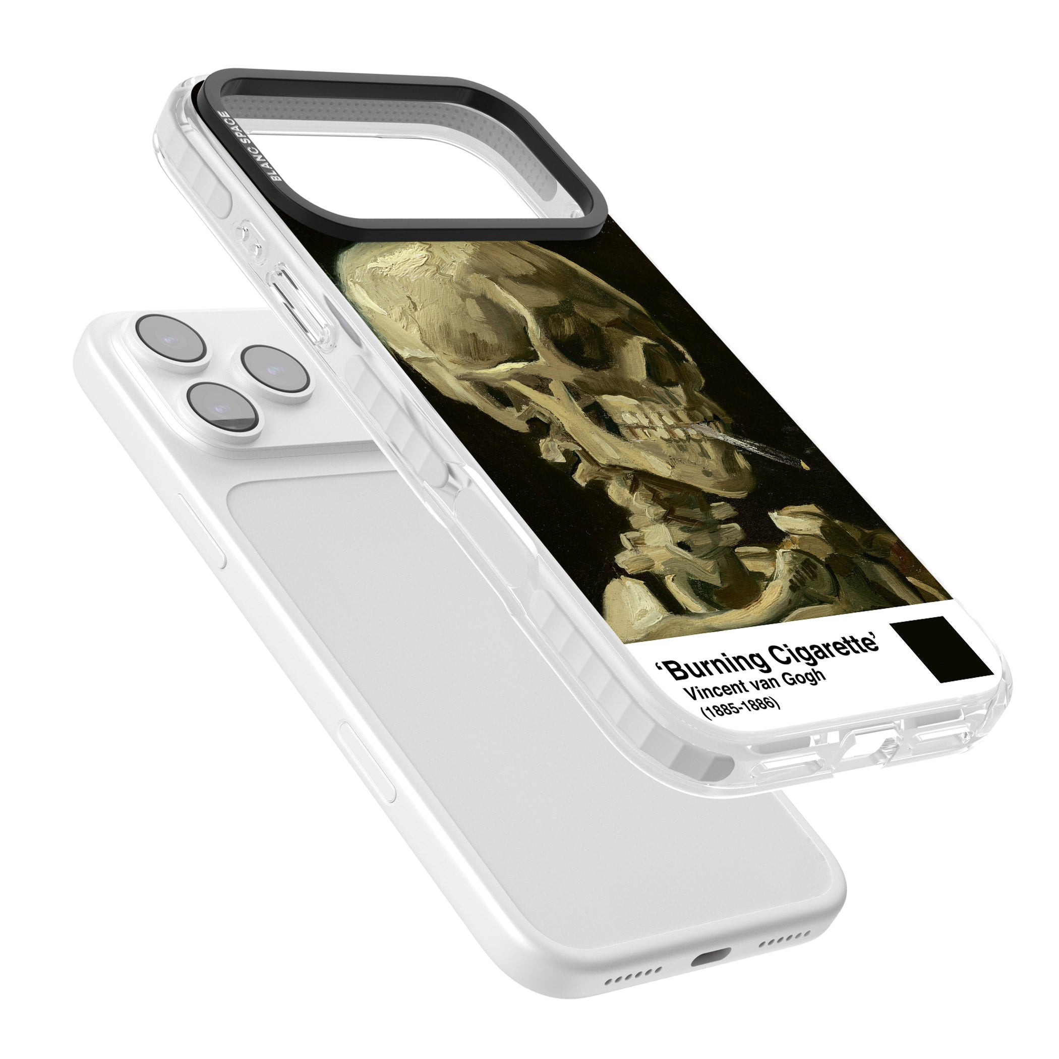 Skull Of A Skeleton With Burning Cigarette iPhone 17 Pro Impact Pro Clear Phone Case Colours