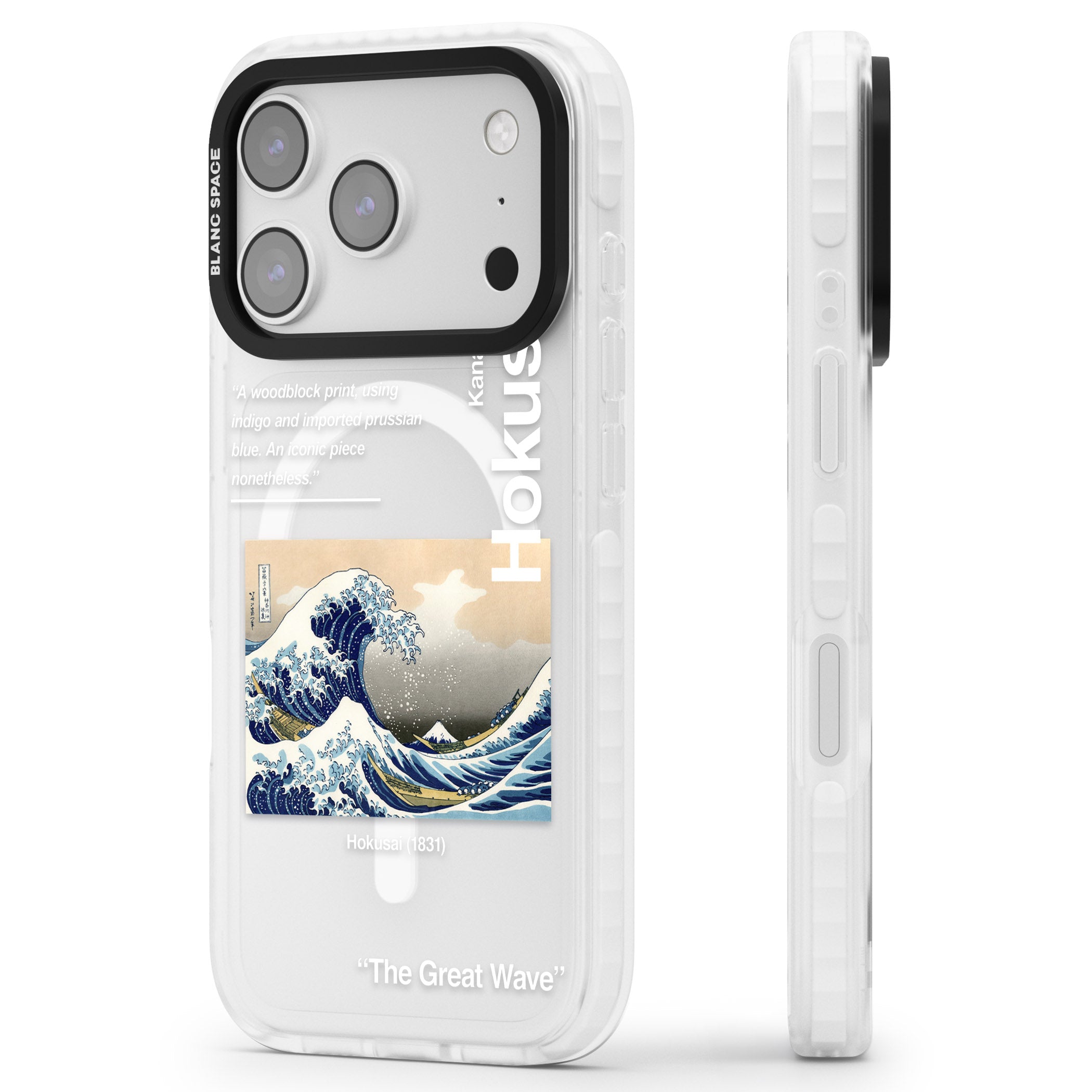 The Great Wave iPhone 17 Pro Impact Pro Clear Phone Case Side Profile