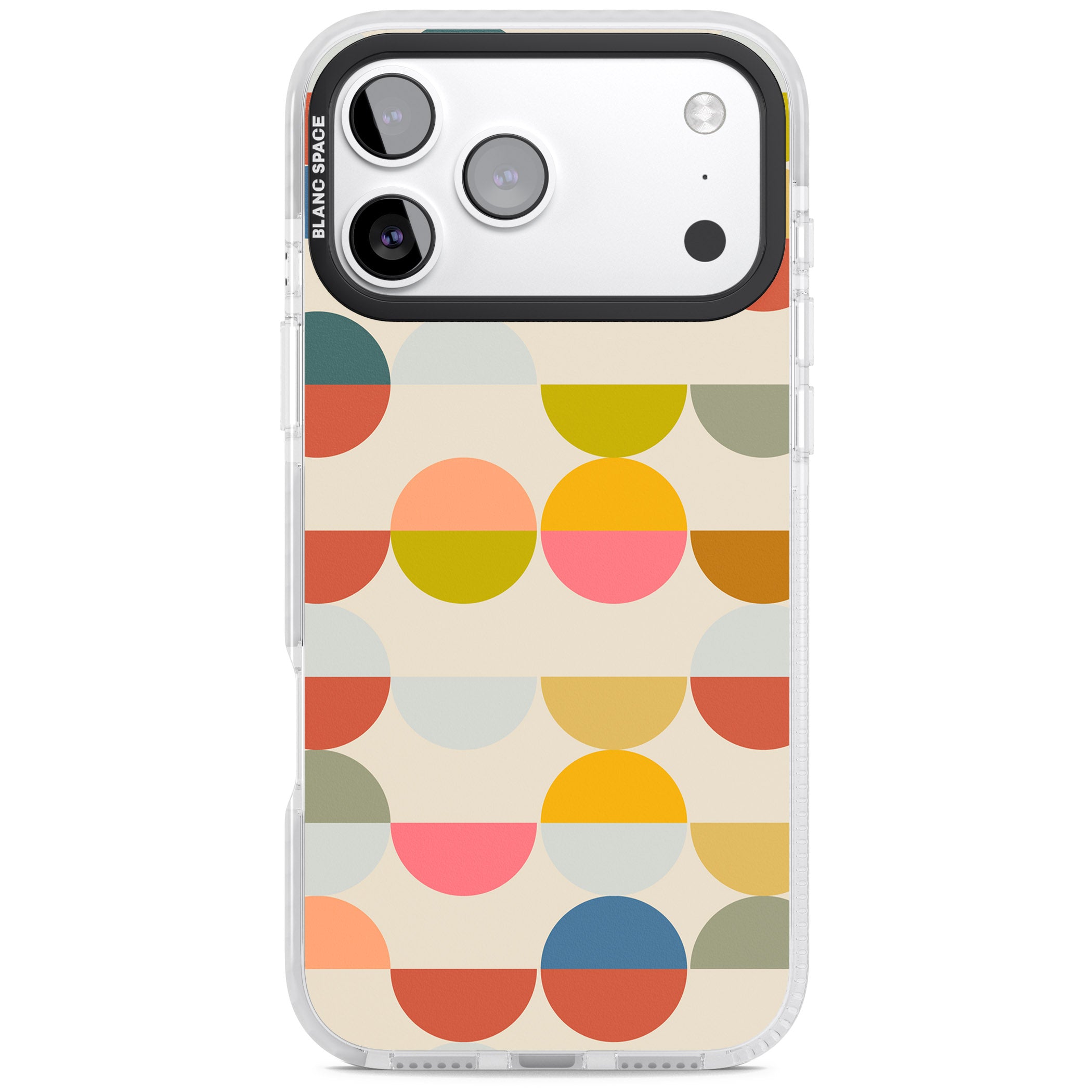 Colorful Retro Circles iPhone 17 Pro Impact Pro Clear Phone Case