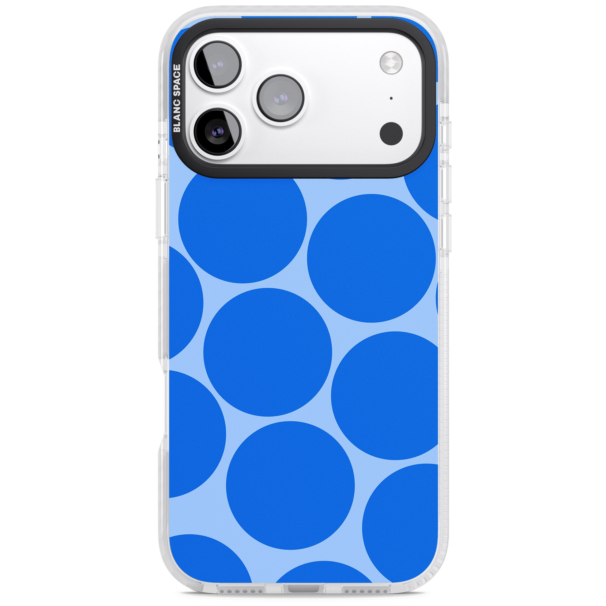 Retro Blue Dot iPhone 17 Pro Impact Pro Clear Phone Case
