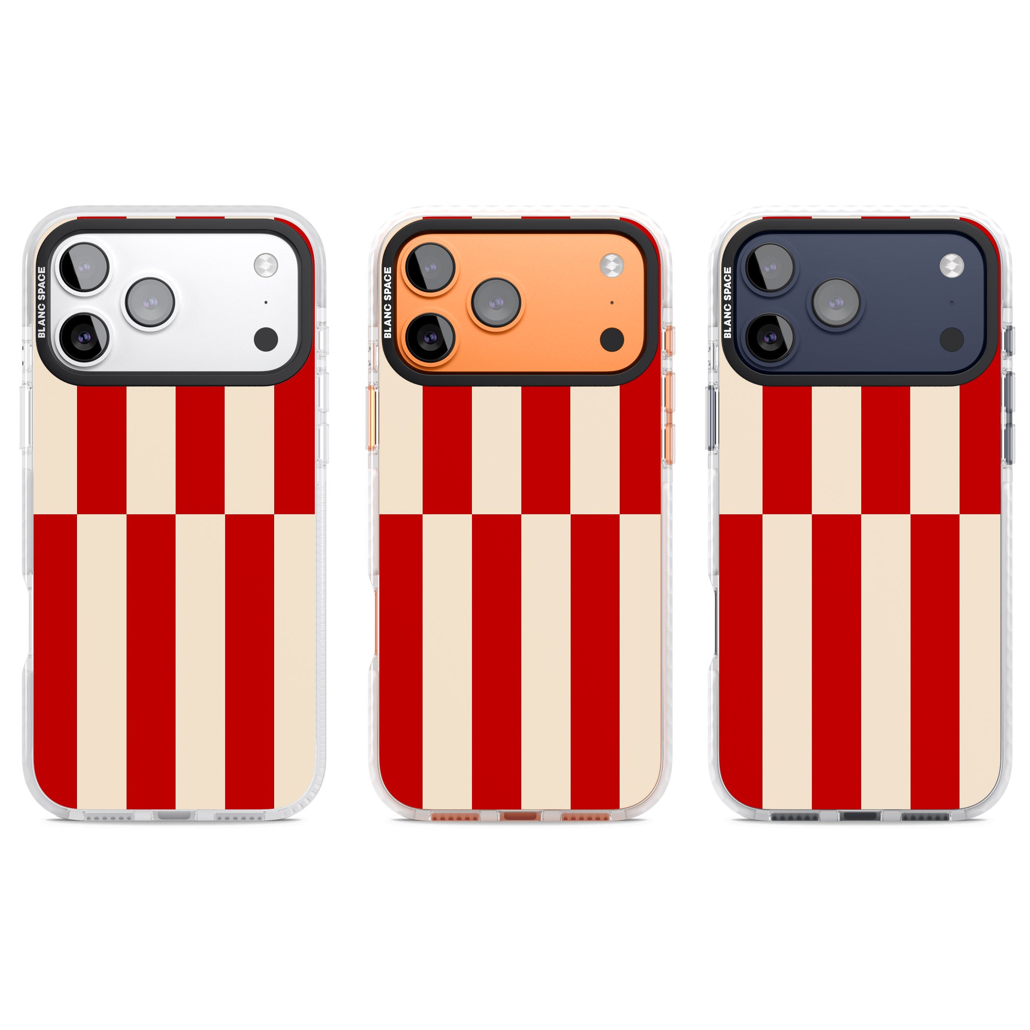 Retro Red Stripes iPhone 17 Pro Impact Pro Clear Phone Case APT Impact Protection